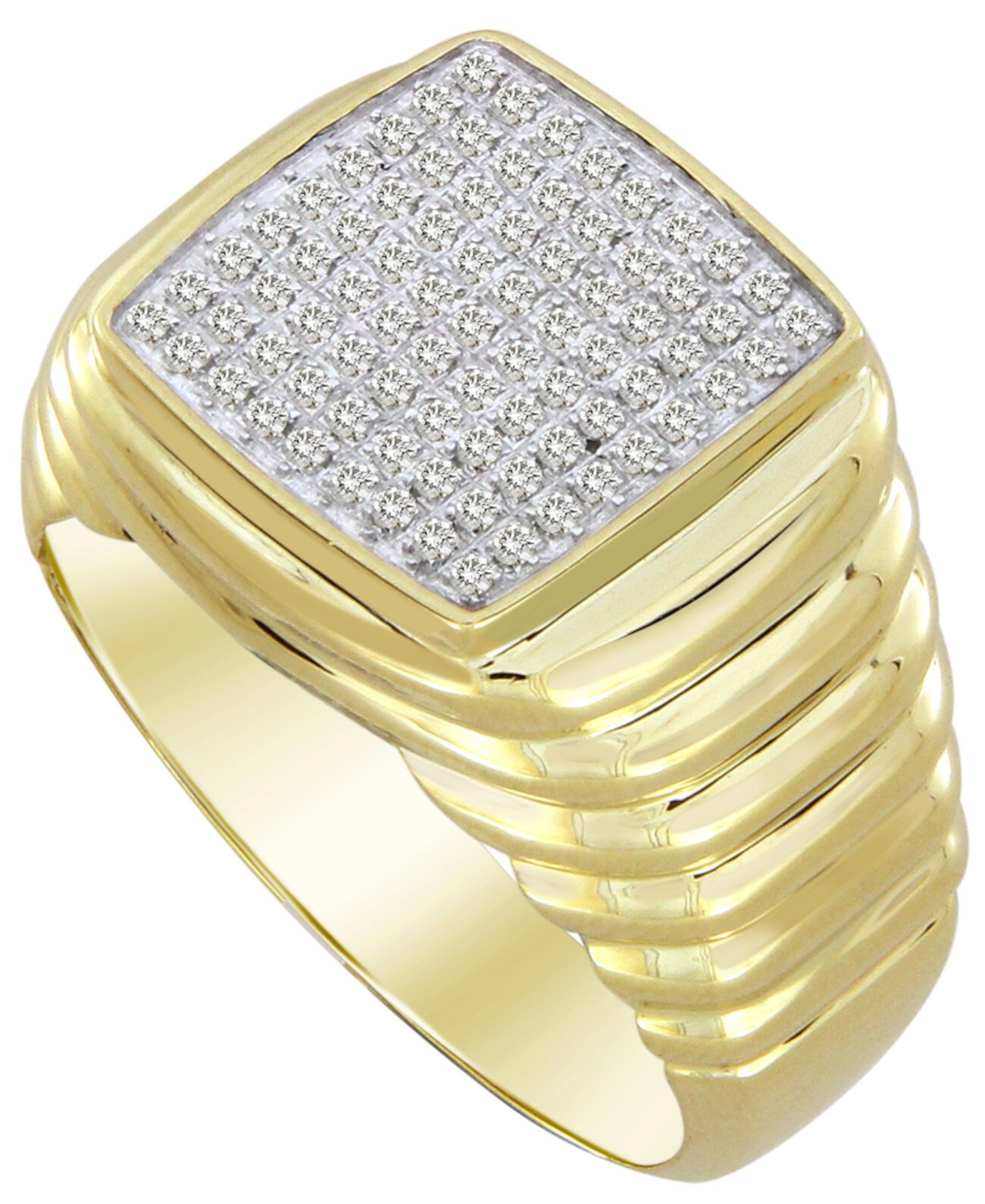 Мужское кольцо с бриллиантом (1/4 карата) из желтого золота 10 карат Macy's