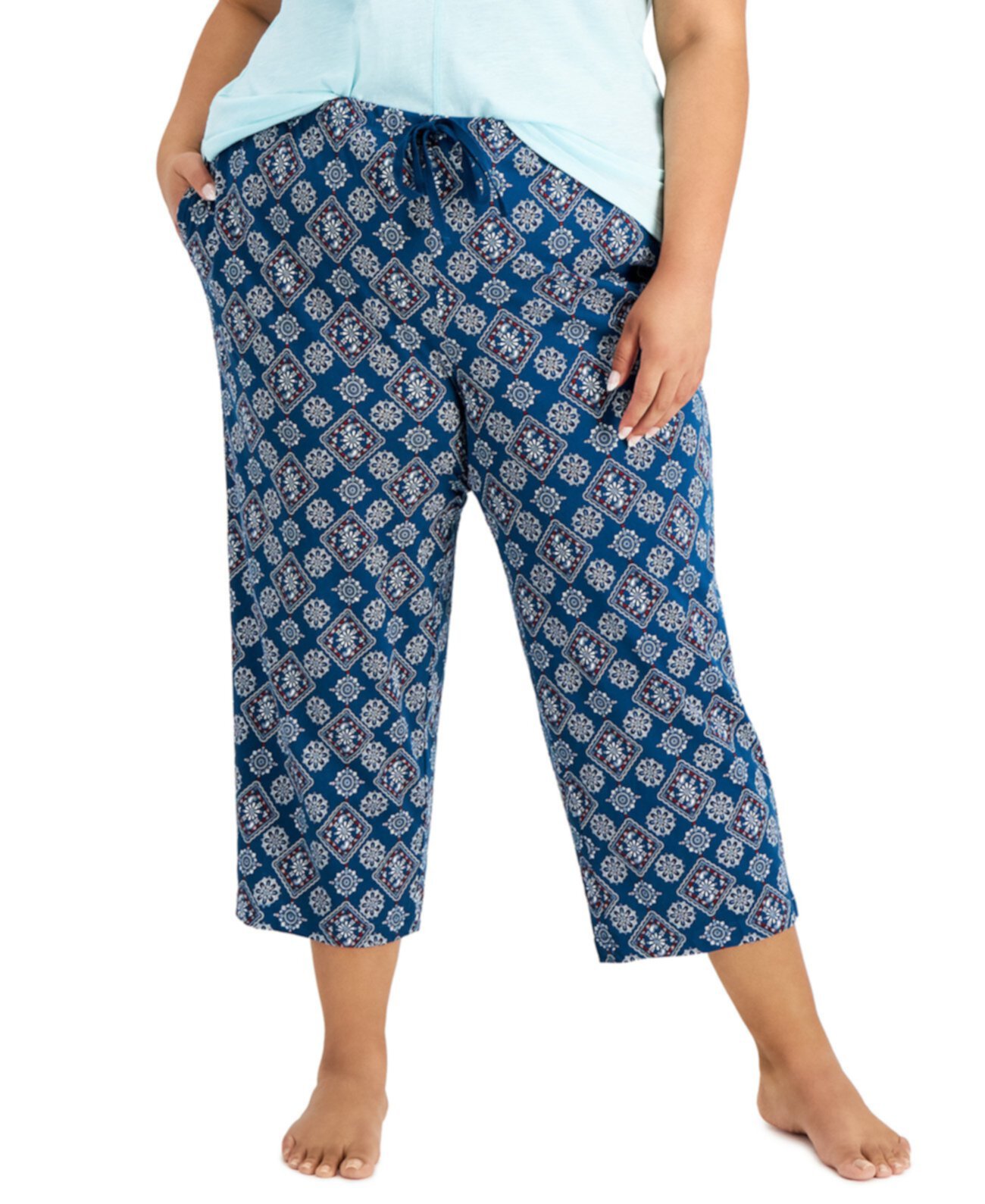 Хлопковые пижамные штаны большого размера, созданные для Macy's Charter Club