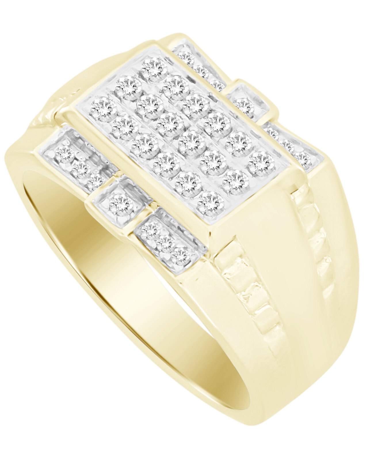 Мужское кольцо с бриллиантом (1/2 карата) из желтого золота 10 карат Macy's