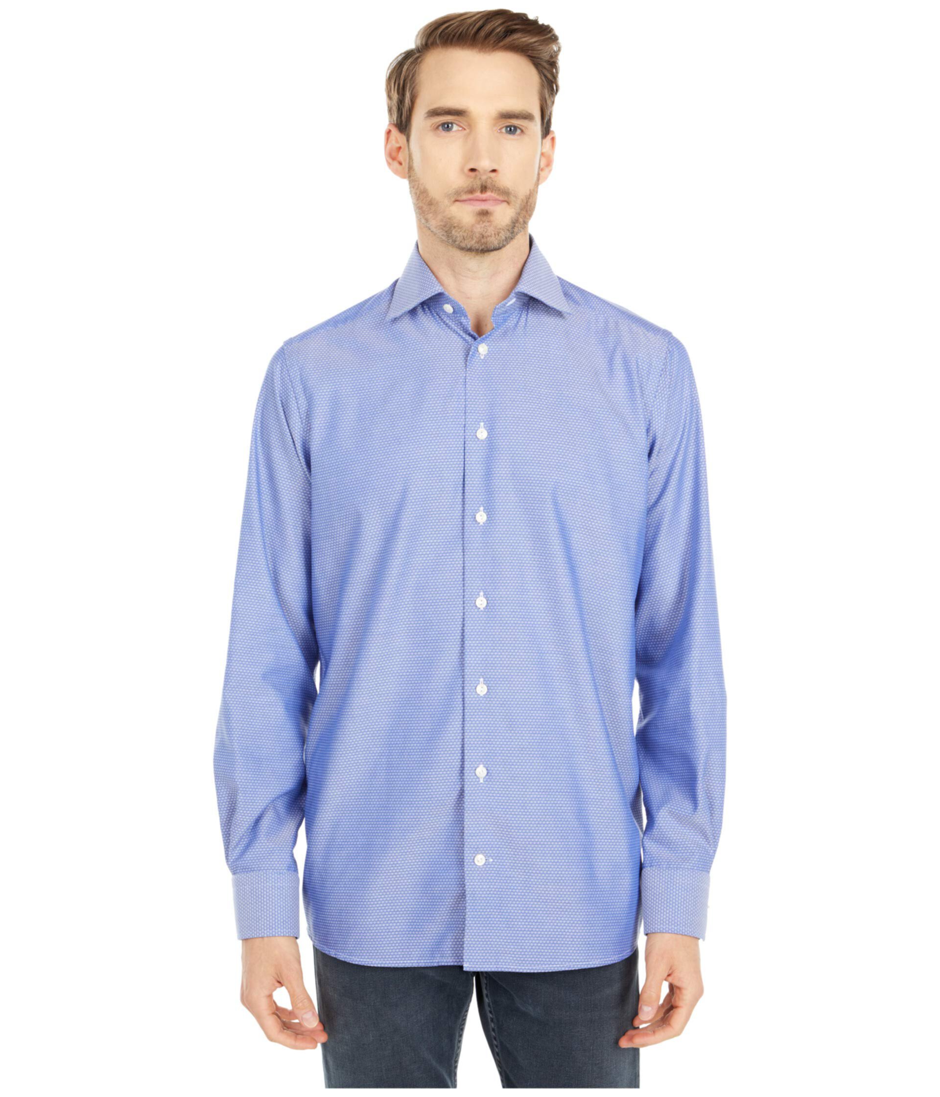 Рубашка из твила с ромбовидным переплетением Contemporary Fit Eton