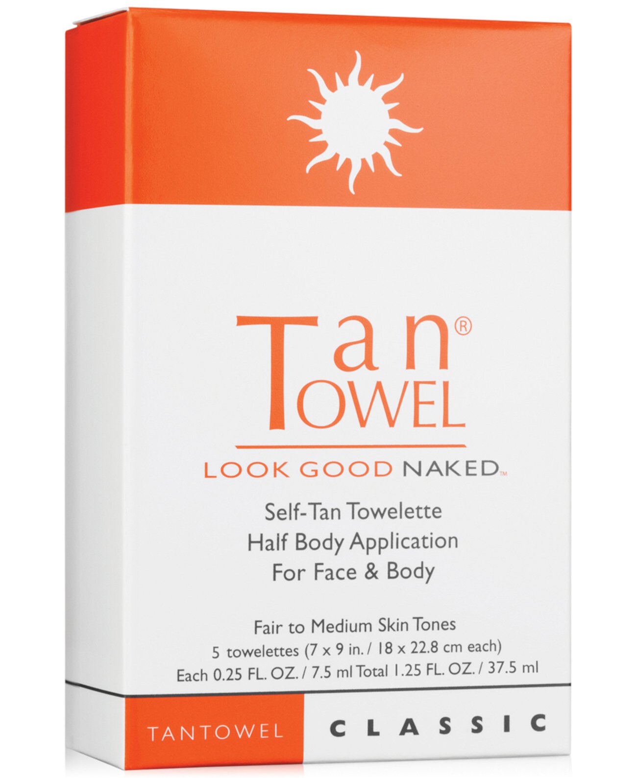 Половина тела Classic Self-Tan Towelette, 5 шт. TanTowel