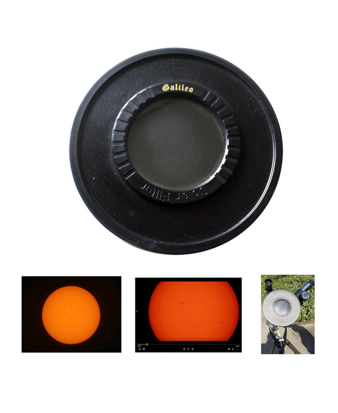 Крышка солнечного фильтра для рефлекторных телескопов 80 мм, 90 мм и 95 мм Galileo