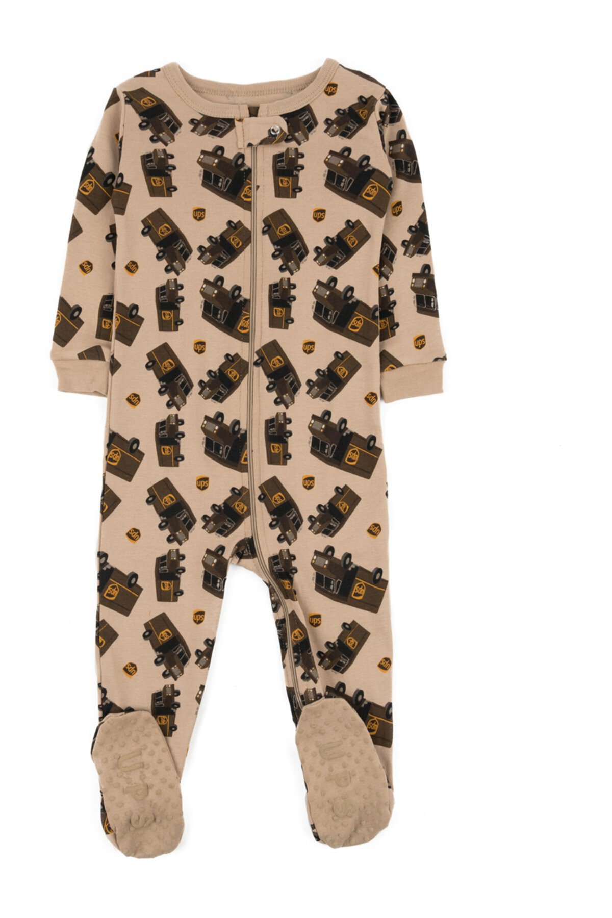 Бежевая пижама для сна UPS Footed Sleeper (для малышей, малышей и маленьких детей) Leveret
