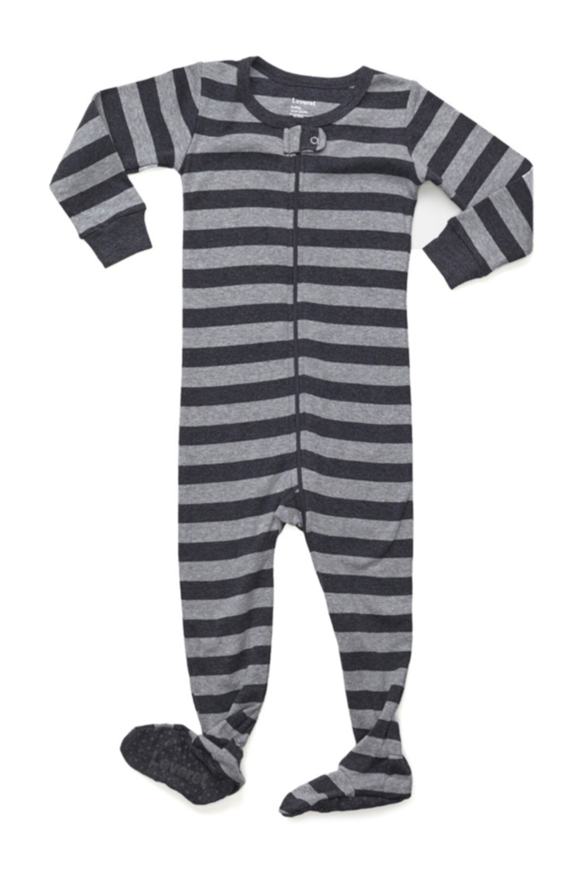 Пижама для сна с серыми полосками (для малышей, малышей и маленьких детей) Leveret