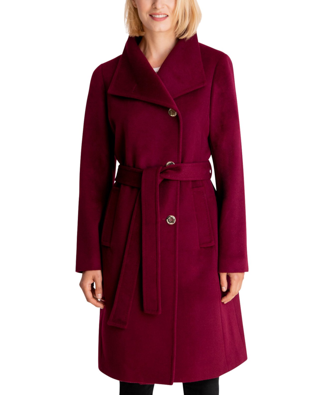 Асимметричное пальто с поясом, созданное для Macy's Michael Kors