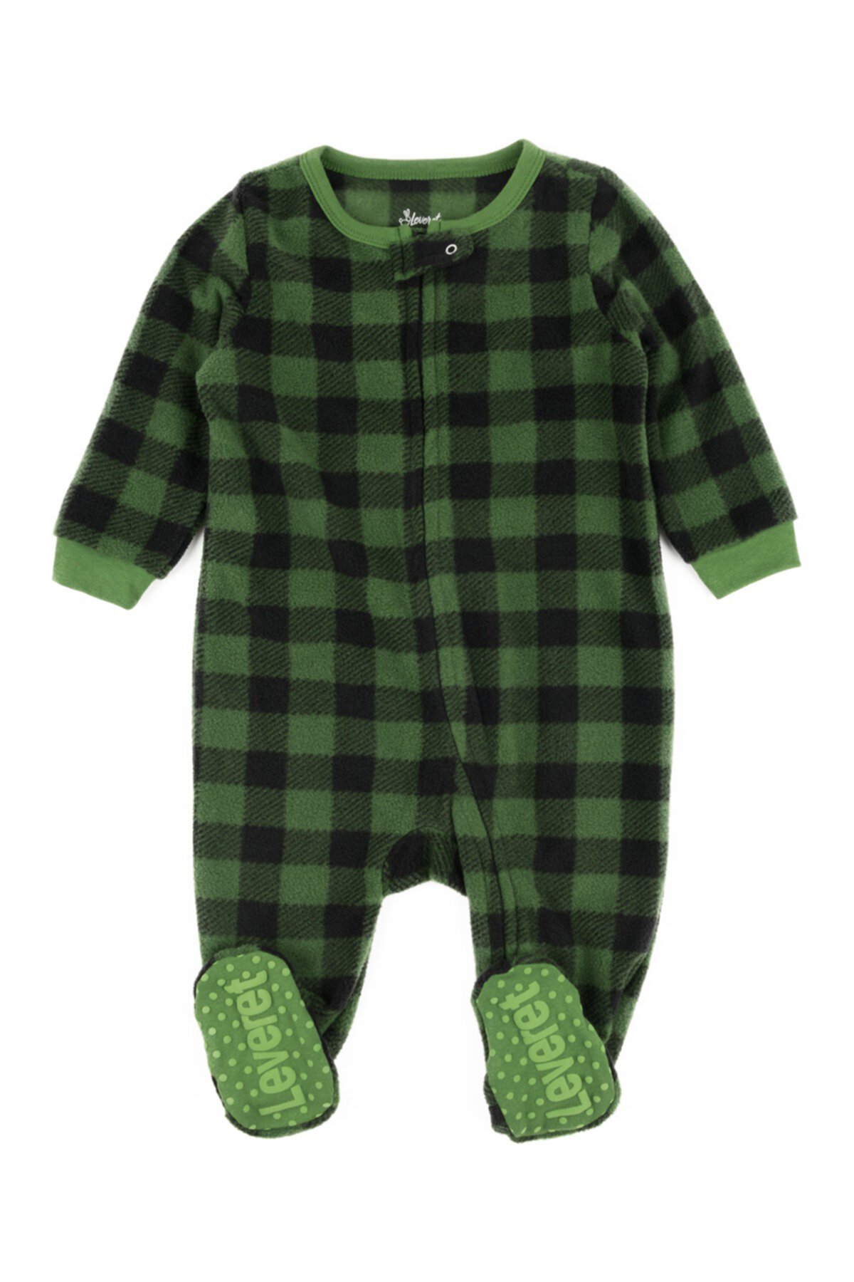 Флисовая спальная одежда в зеленую и черную клетку (для младенцев, малышей и маленьких детей) Leveret