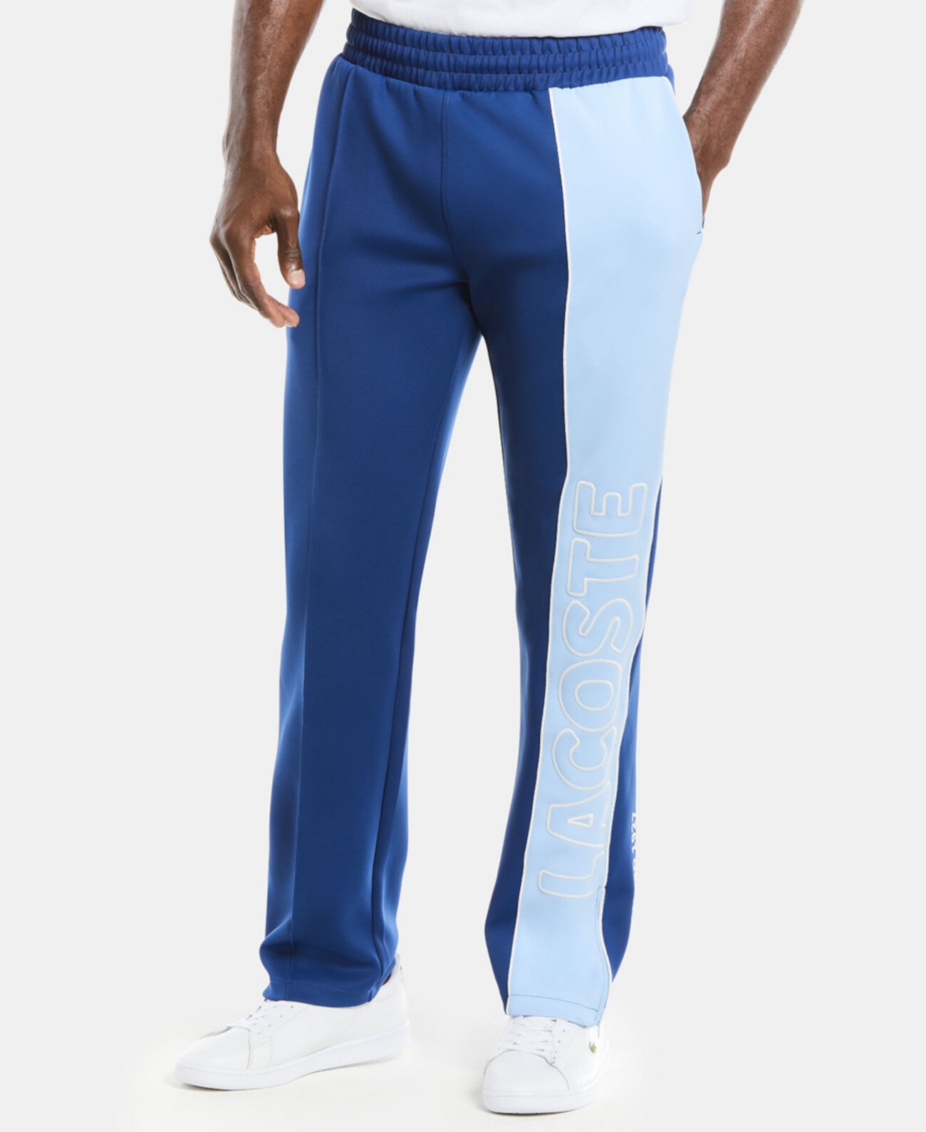Мужские спортивные брюки из неопрена LIVE с цветными блоками, полосой по бокам и логотипом Lacoste