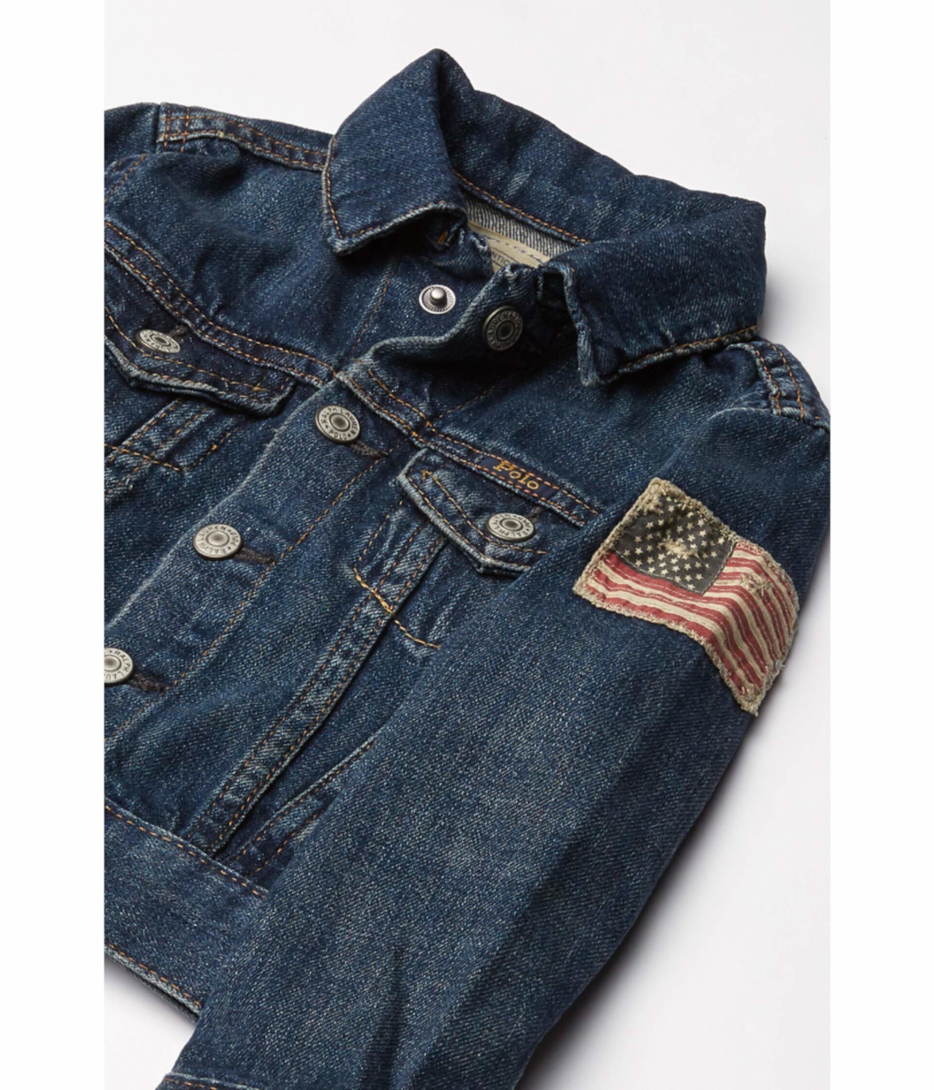 Хлопковая джинсовая куртка Trucker (для малышей) Polo Ralph Lauren