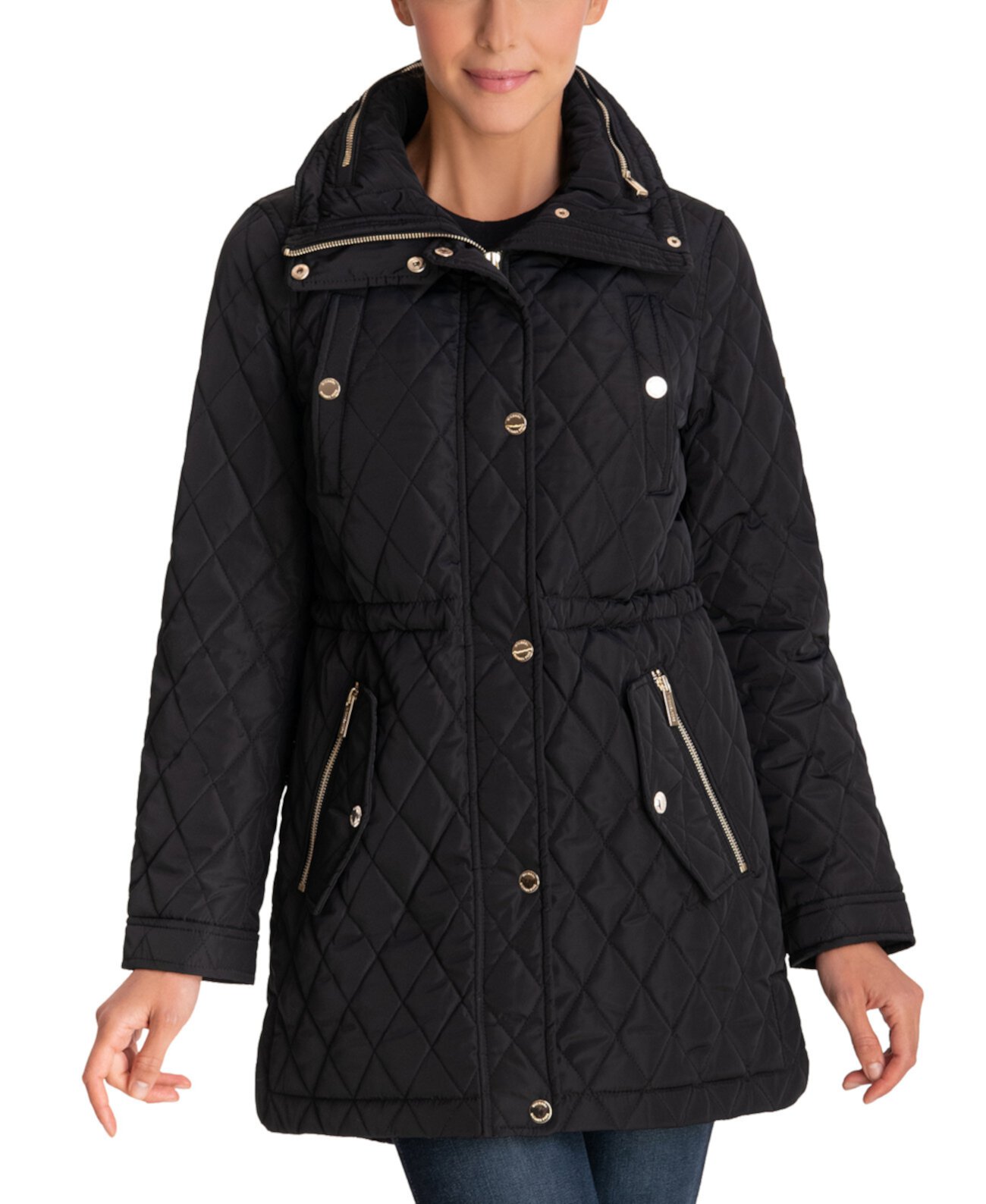 Стеганое пальто-анорак с капюшоном Petite, созданное для Macy's Michael Kors