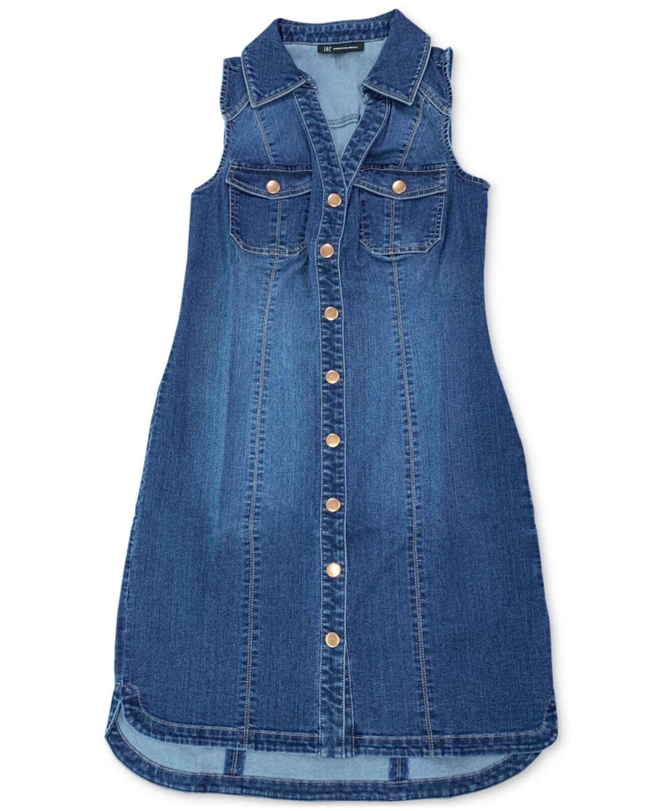 Джинсовое платье-рубашка без рукавов, созданное для Macy's INC International Concepts