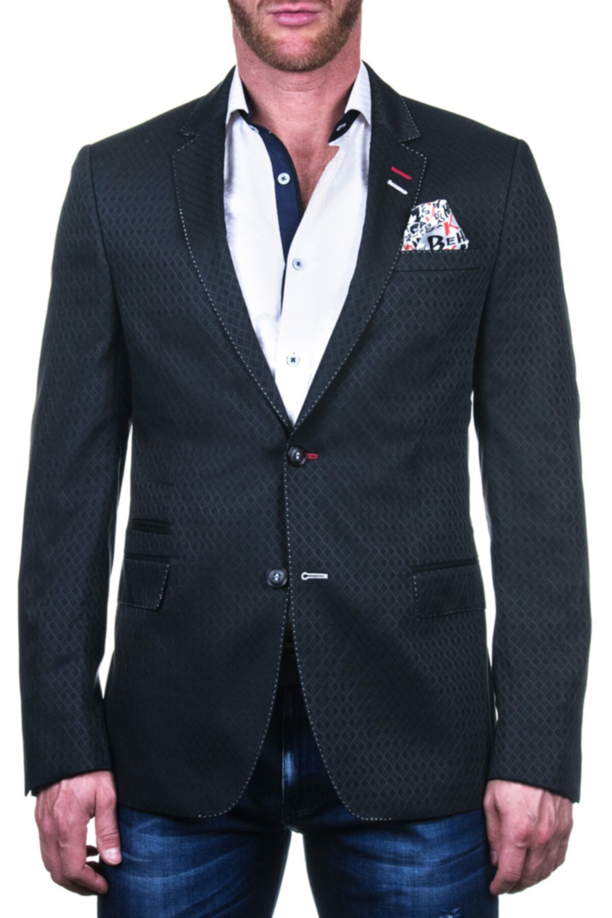 Пиджак с двумя пуговицами и лацканами Socrate VIP Black Diamond Maceoo