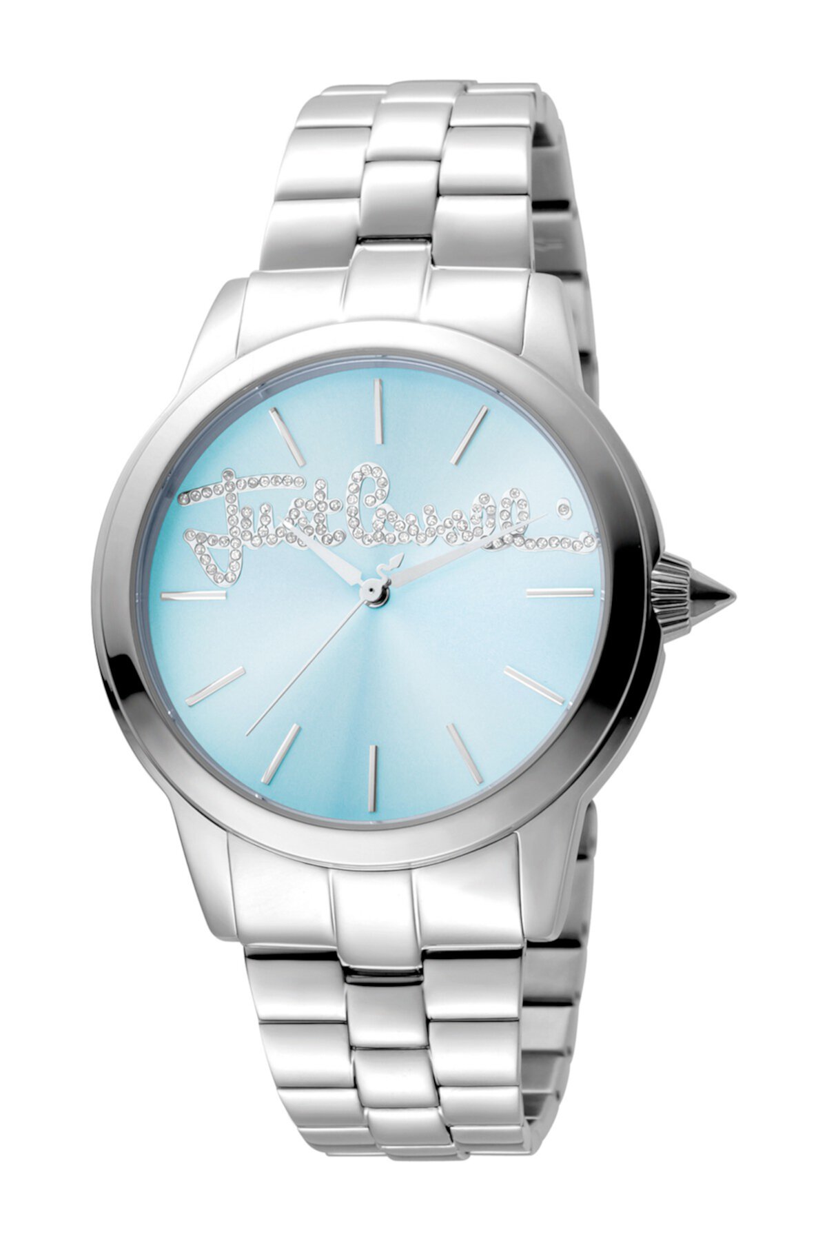 Женские часы с браслетом из мохера и кристаллами с логотипом, 36 мм Just Cavalli