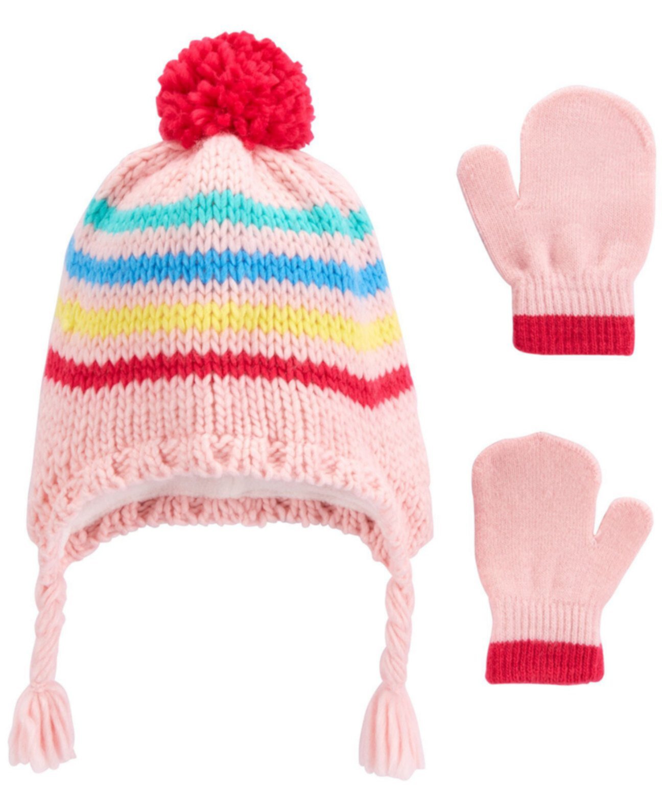 Комплект из двух полосатых шляп и перчаток для маленьких девочек Carter's