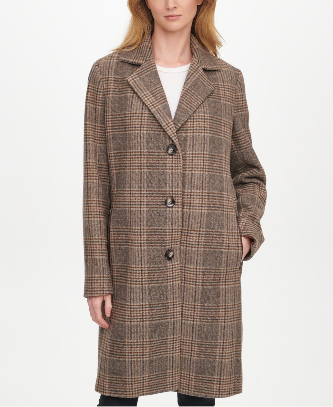 Клетчатое пальто Walker, созданное для Macy's DKNY