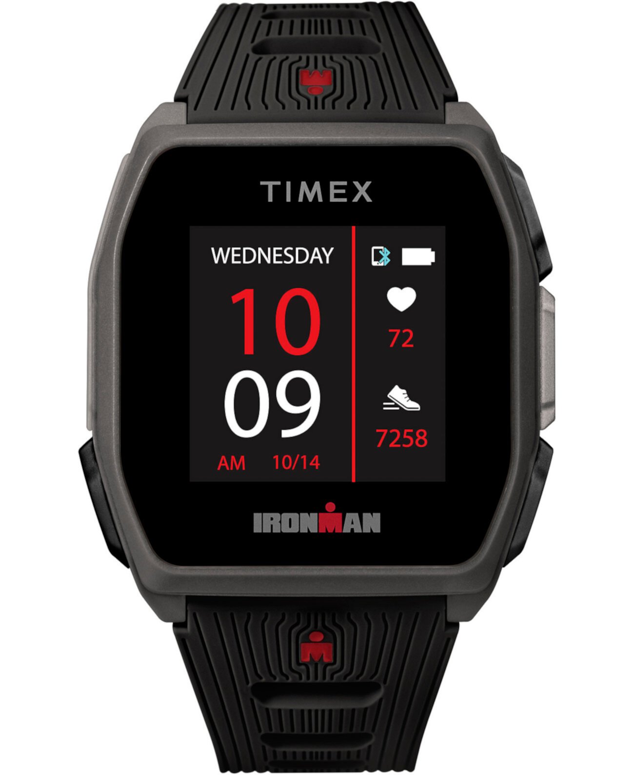 Мужские смарт-часы Ironman R300 с черным силиконовым ремешком и GPS с пульсометром 41 мм Timex