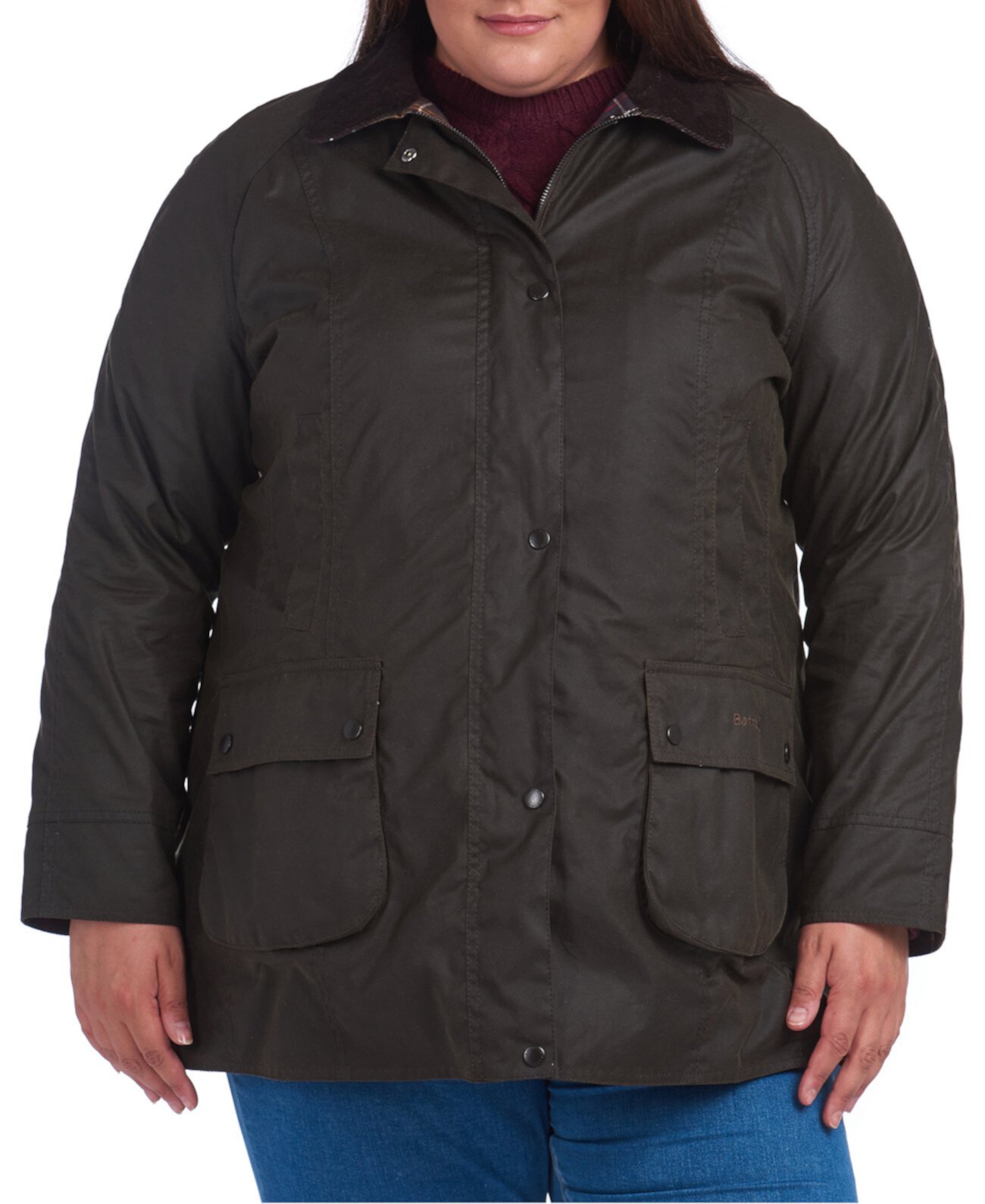 Классическое водостойкое хлопковое пальто больших размеров Beadnell Barbour