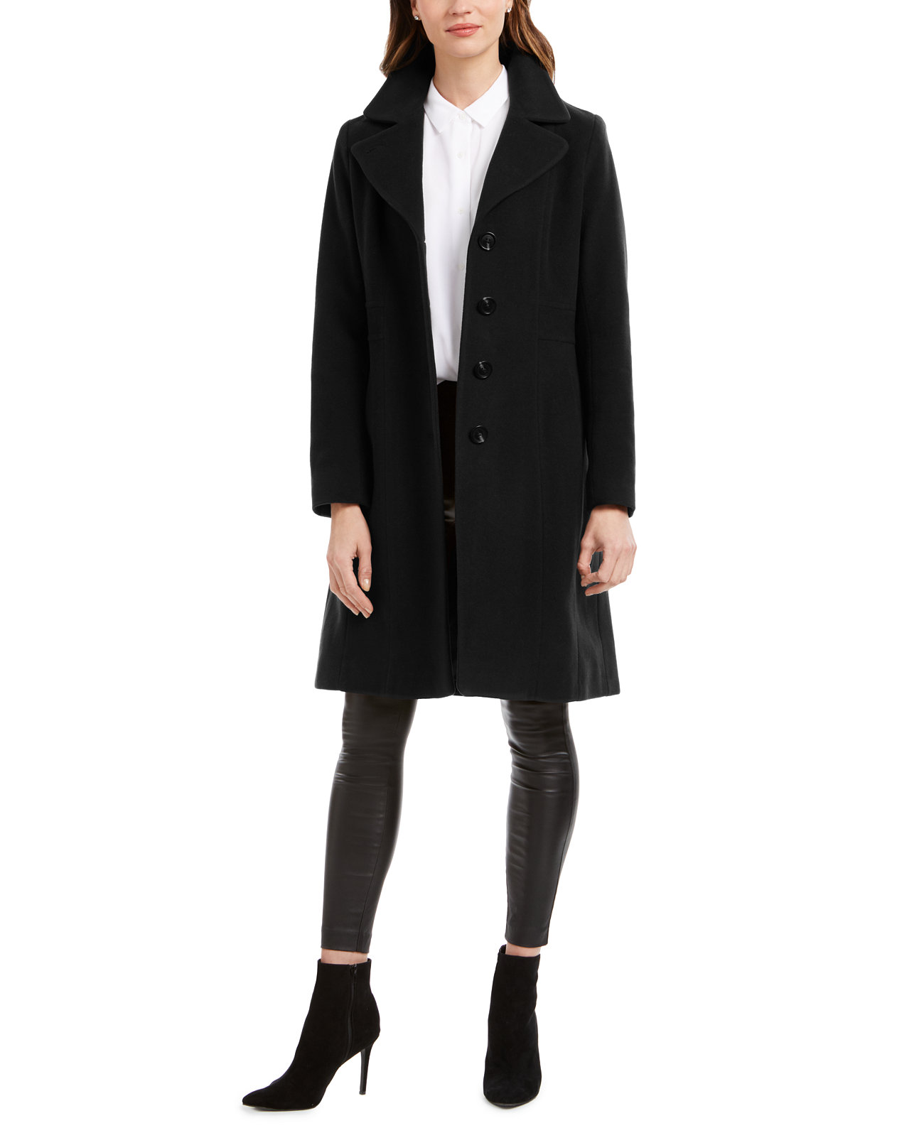 Однобортное пальто Walker Petite, созданное для Macy's Anne Klein