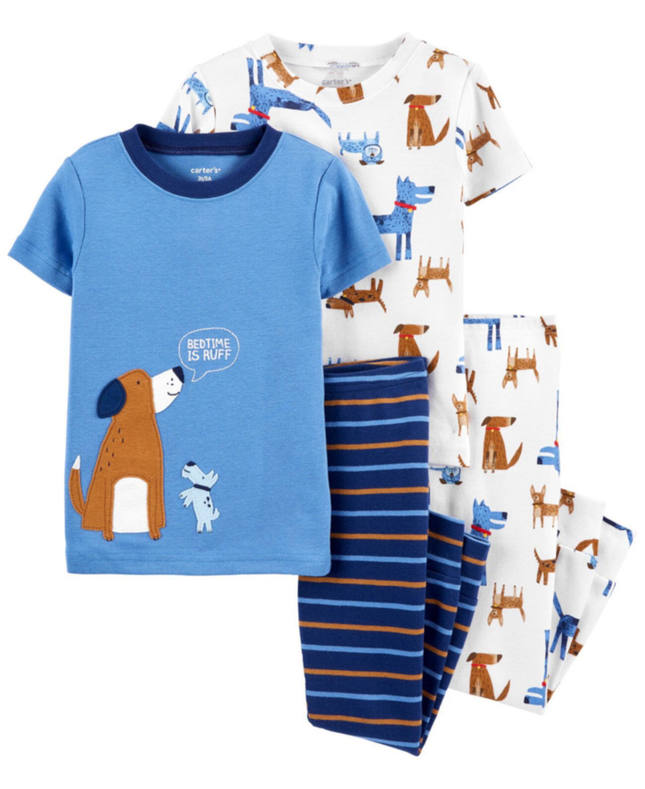 Пижамы из 4 предметов для маленьких мальчиков из хлопка плотного кроя Carter's