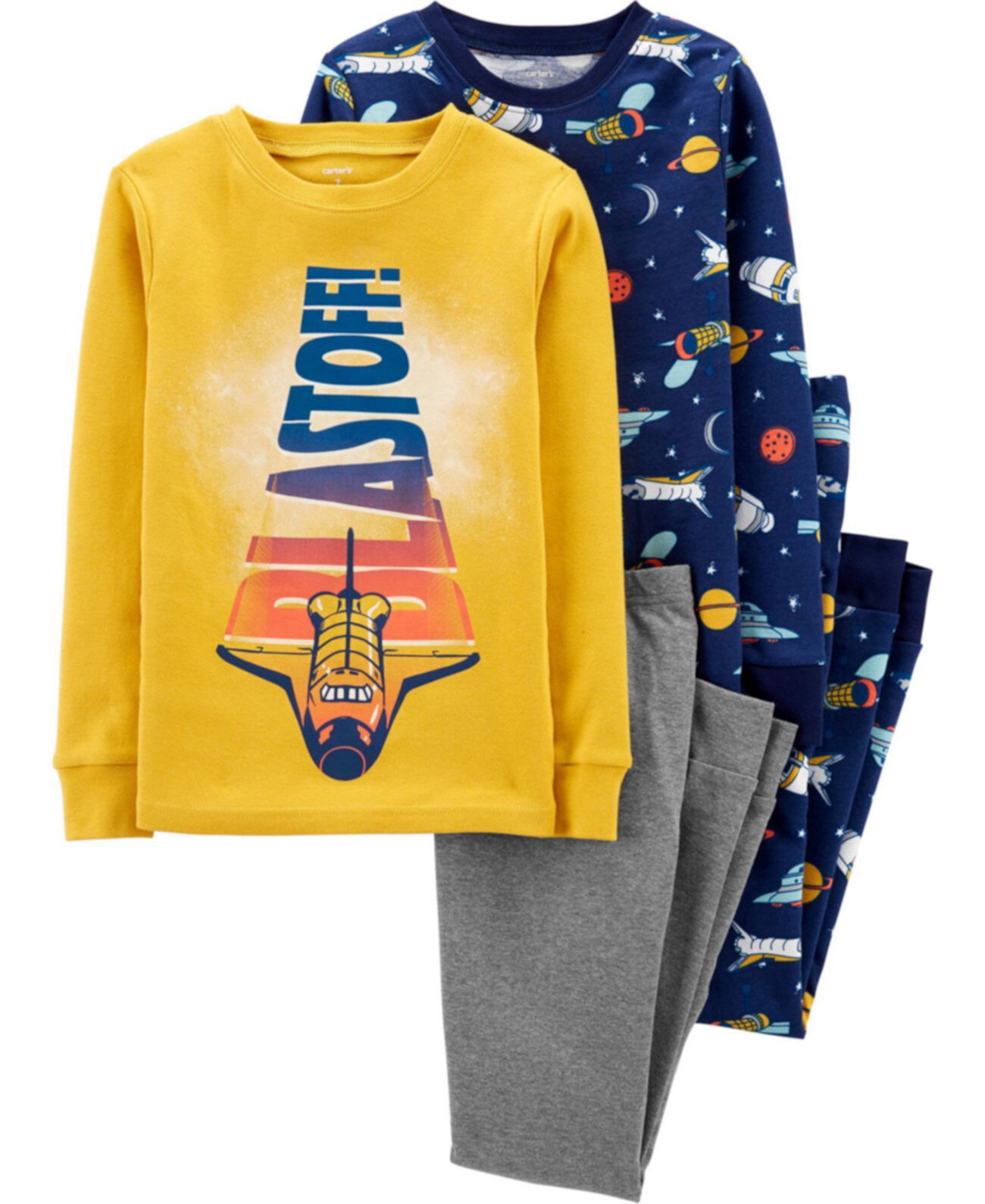 Хлопковые пижамы из 4 предметов Space Snug Fit Big Boy Carter's