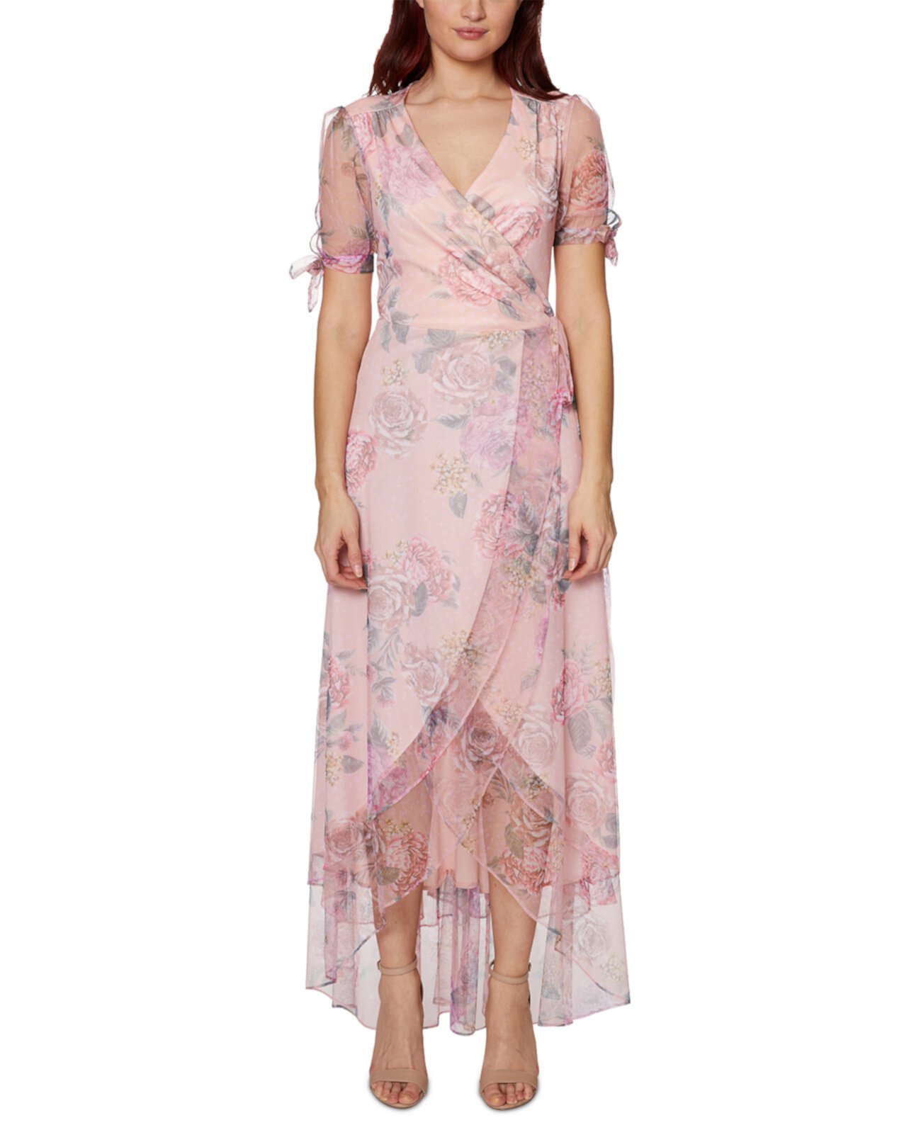 Макси-платье с искусственным запахом и цветочным принтом Betsey Johnson