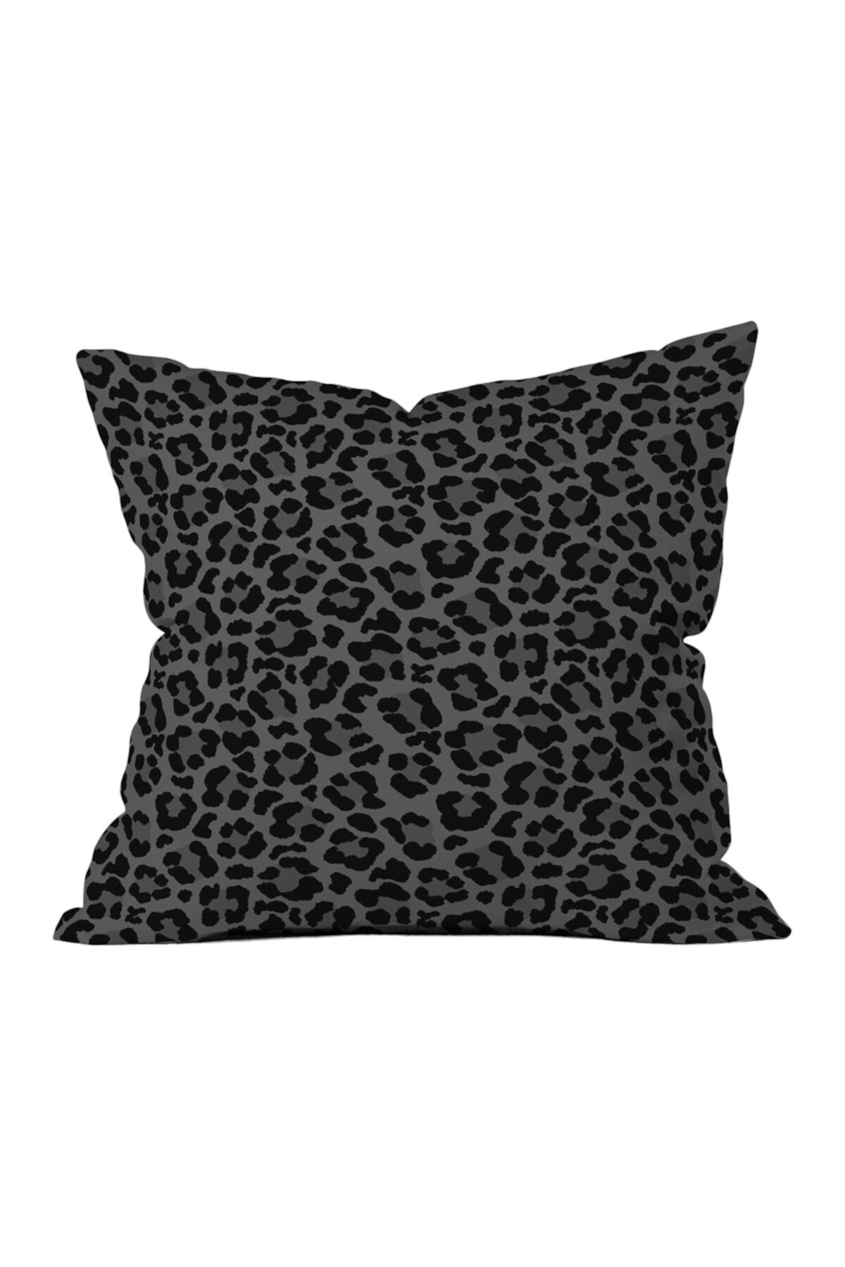 Черная квадратная декоративная подушка Avenie с леопардовым принтом Deny Designs