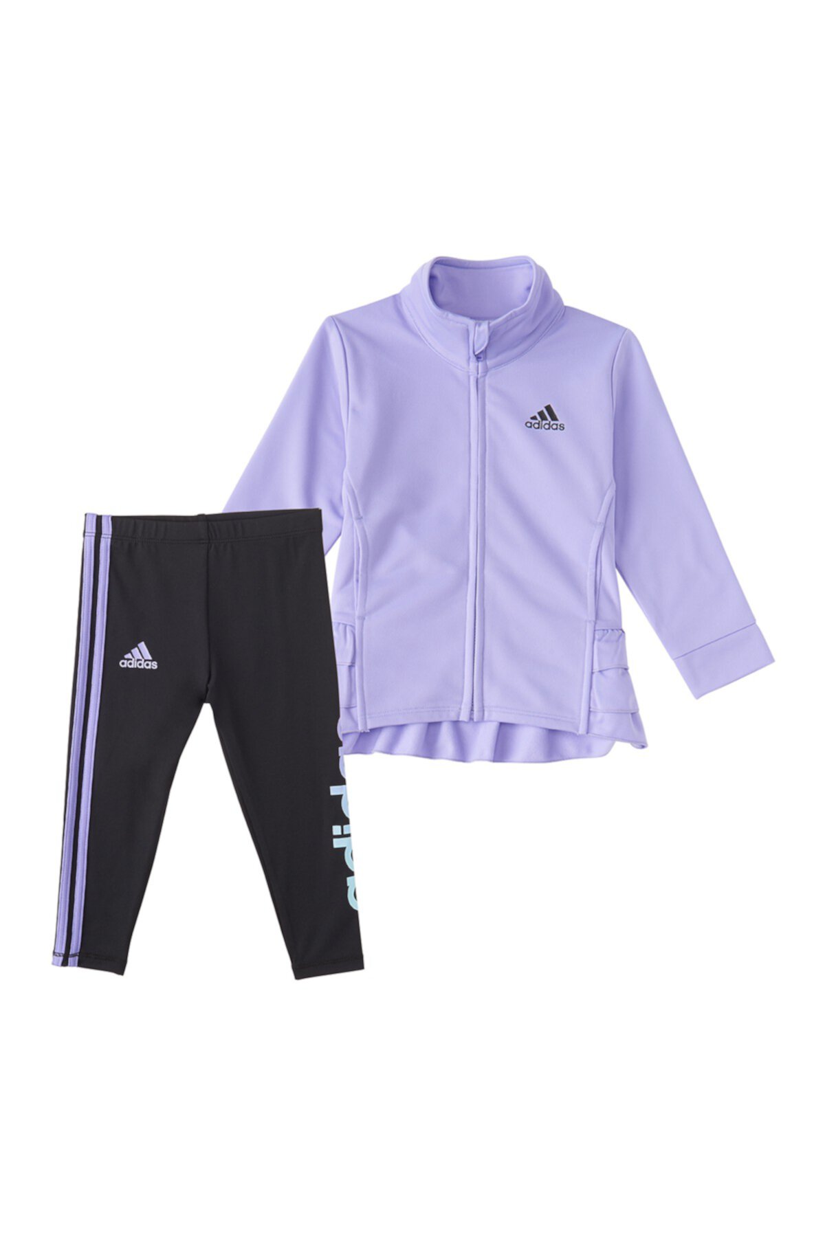 Спортивная куртка и колготки с рюшами, комплект из 2 предметов (для маленьких девочек) Adidas