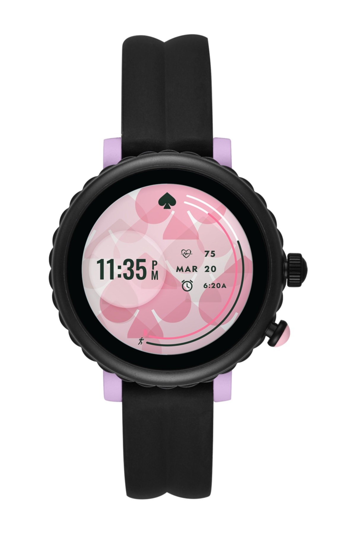женские черные силиконовые спортивные умные часы с гребешком, 42 мм Kate Spade New York