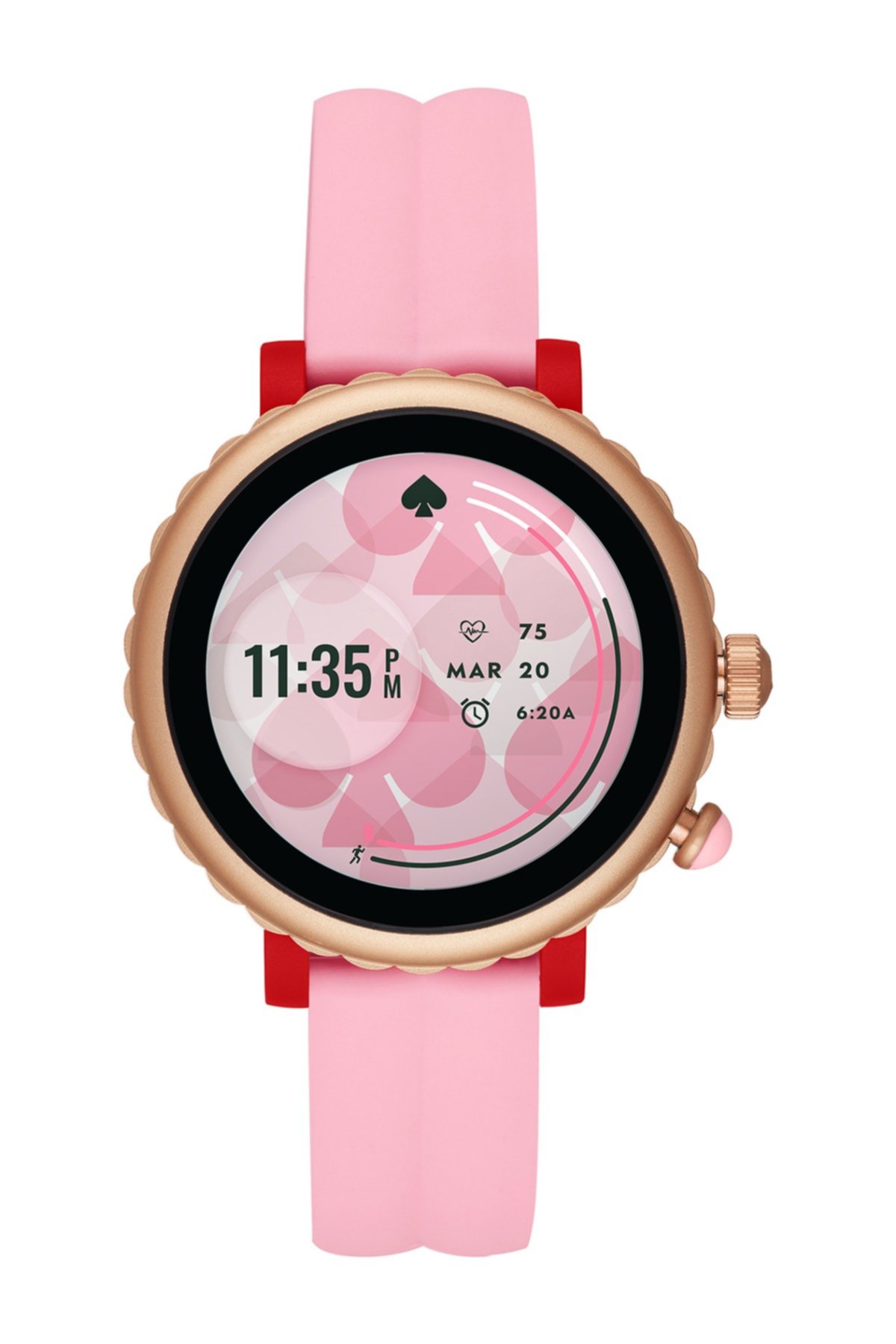 спортивные умные часы женские розовые силиконовые гребешок, 42 мм Kate Spade New York