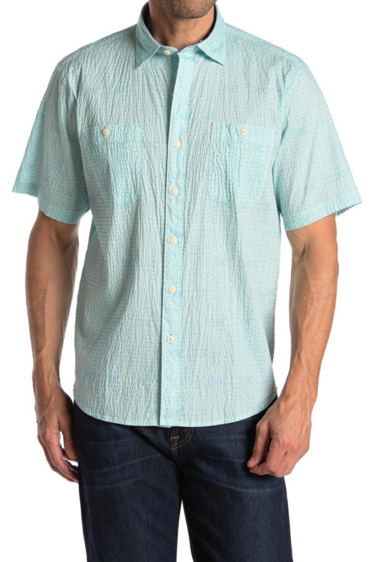 Рубашка из жатого хлопка с короткими рукавами Breeze Block Geo Tommy Bahama