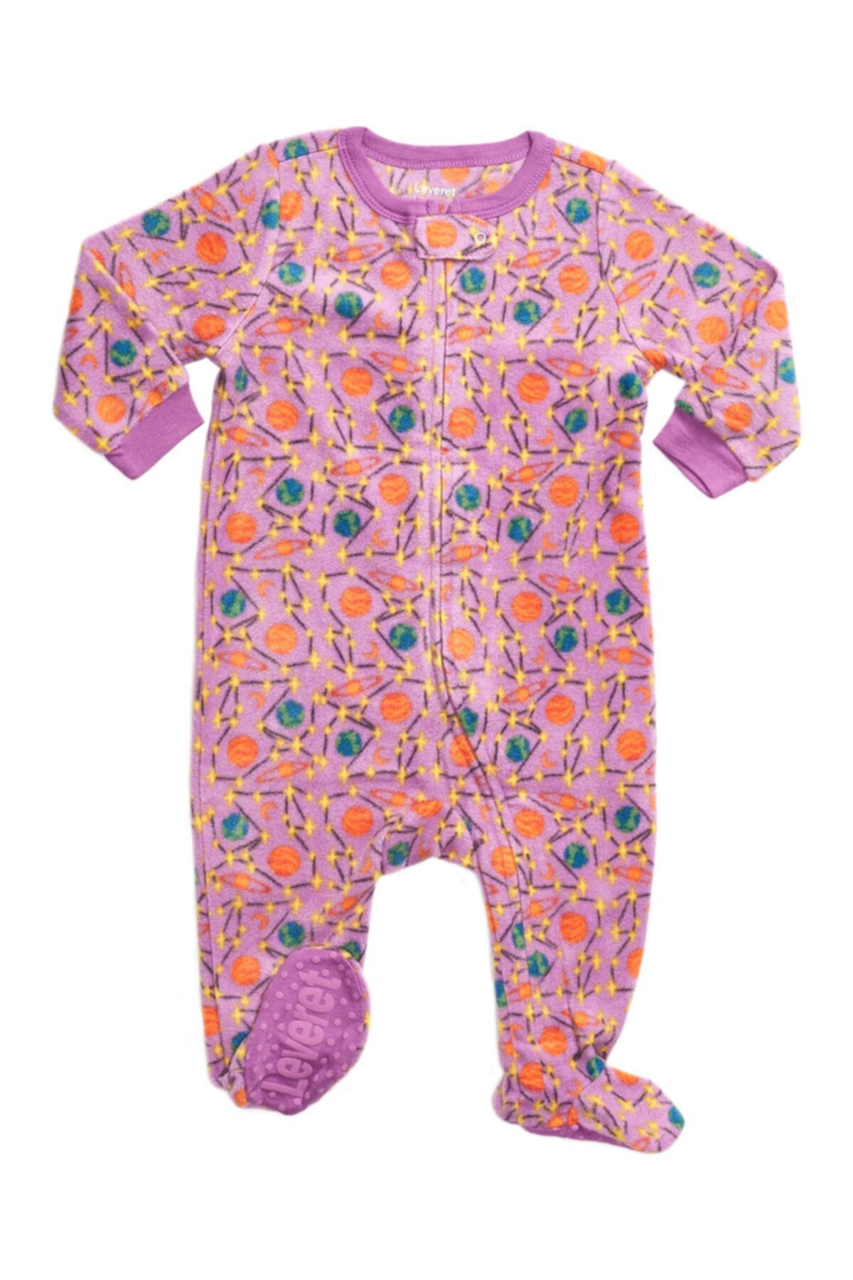 Флисовая спальная машина Purple Planets Footed (для младенцев, малышей и маленьких детей) Leveret