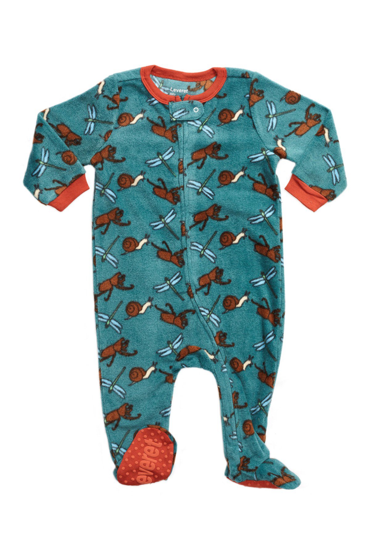 Флисовая пижама Teal Bugs Footed (для малышей, малышей и маленьких детей) Leveret