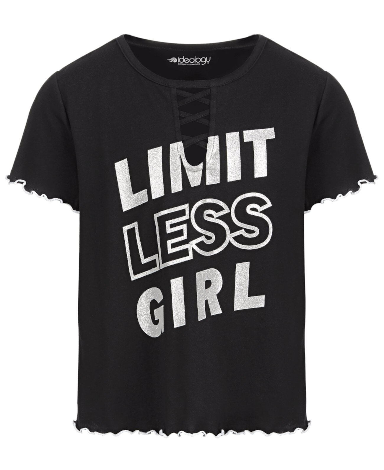 Хлопковая футболка с подолом салата на шнуровке Big Girls, созданная для Macy's Ideology