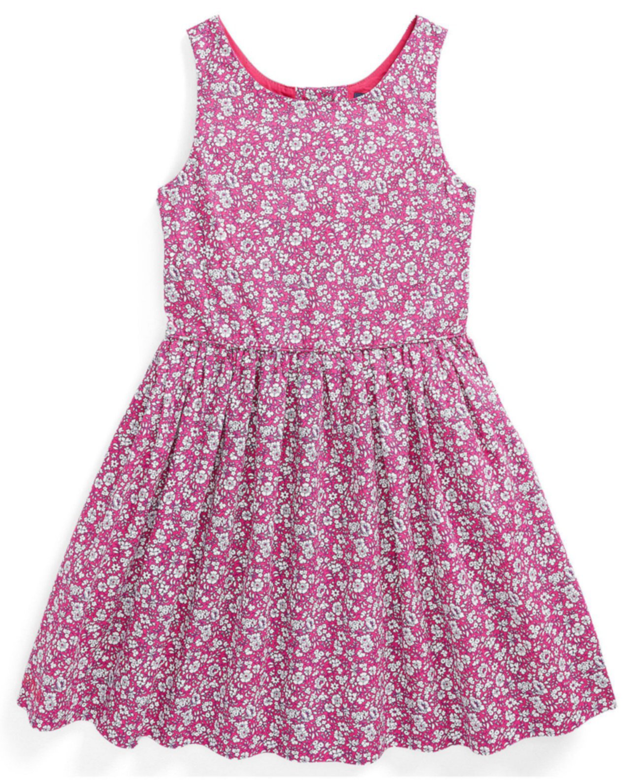 Платье из хлопкового поплина с цветочным рисунком для маленьких девочек Ralph Lauren