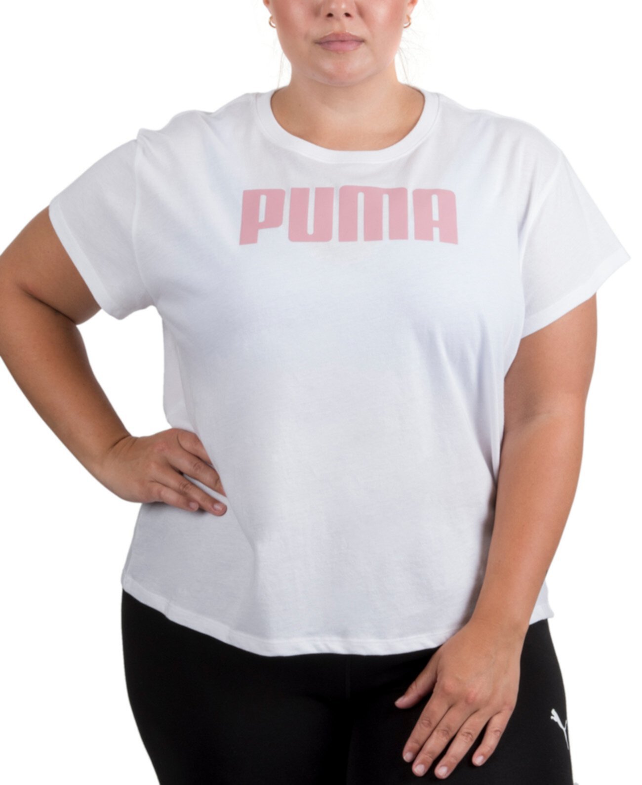 Футболка большого размера из хлопка с логотипом PUMA