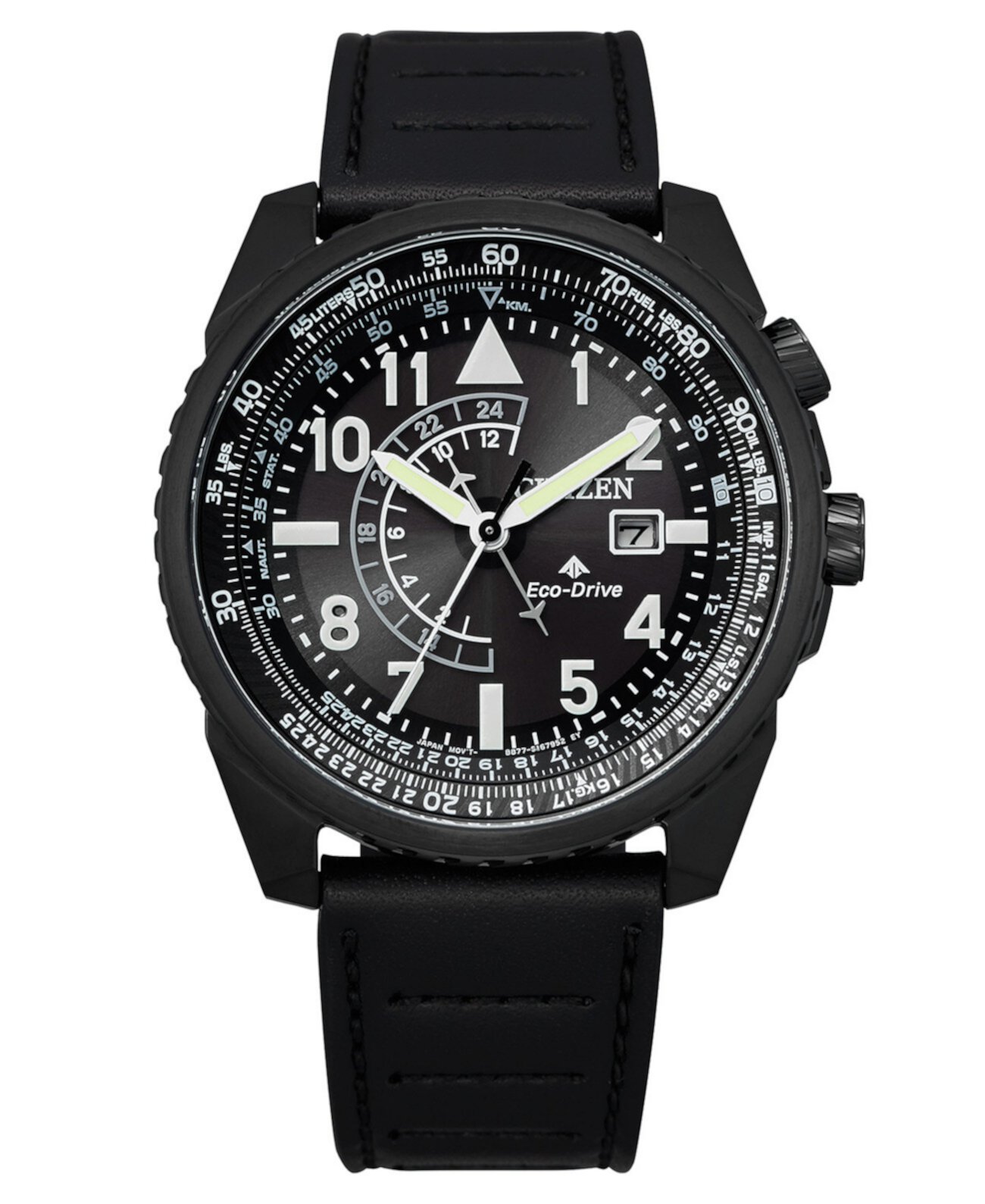 Мужские часы Eco-Drive Promaster с черным кожаным ремешком, 42 мм Citizen