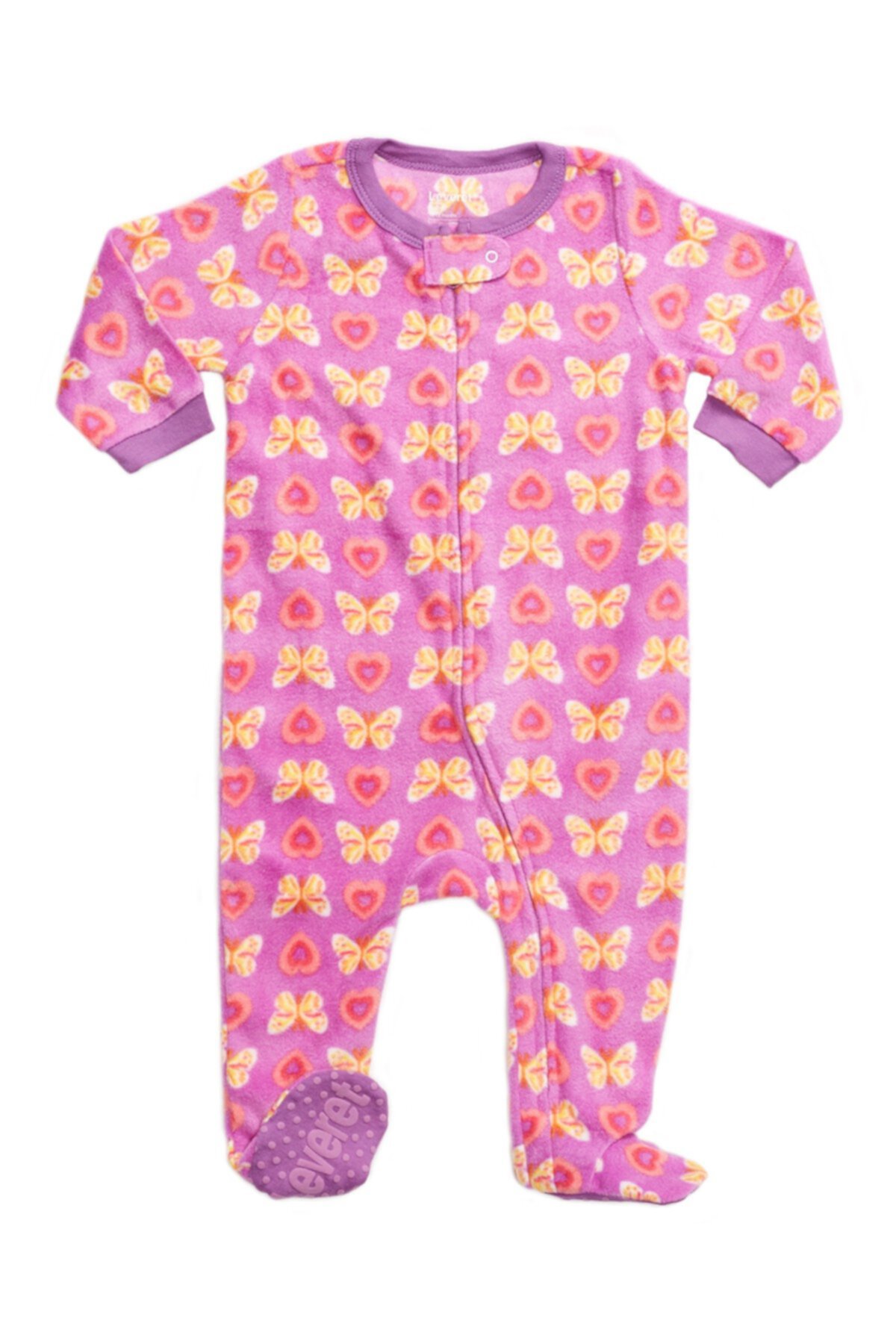 Флисовая спальная одежда Purple Butterfly Footed (для младенцев, малышей и маленьких детей) Leveret