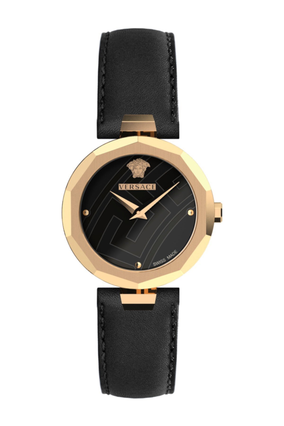 Женские швейцарские кварцевые часы с кожаным ремешком, 30 мм Versace