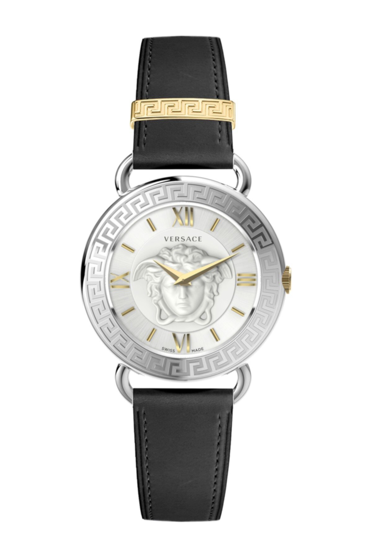 Женские наручные часы с двухцветным кожаным ремешком, 36 мм Versace