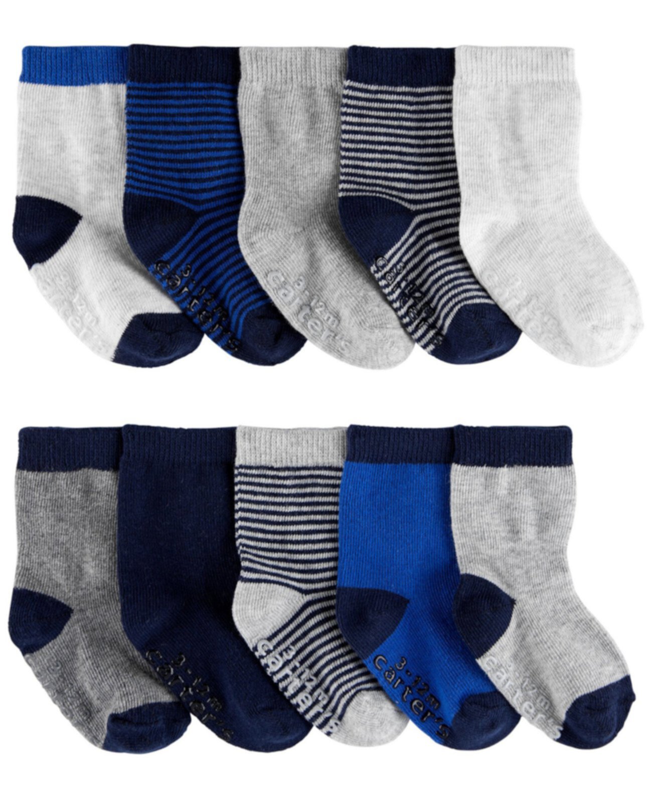 Набор из 10 полосатых носков для маленьких мальчиков Carter's