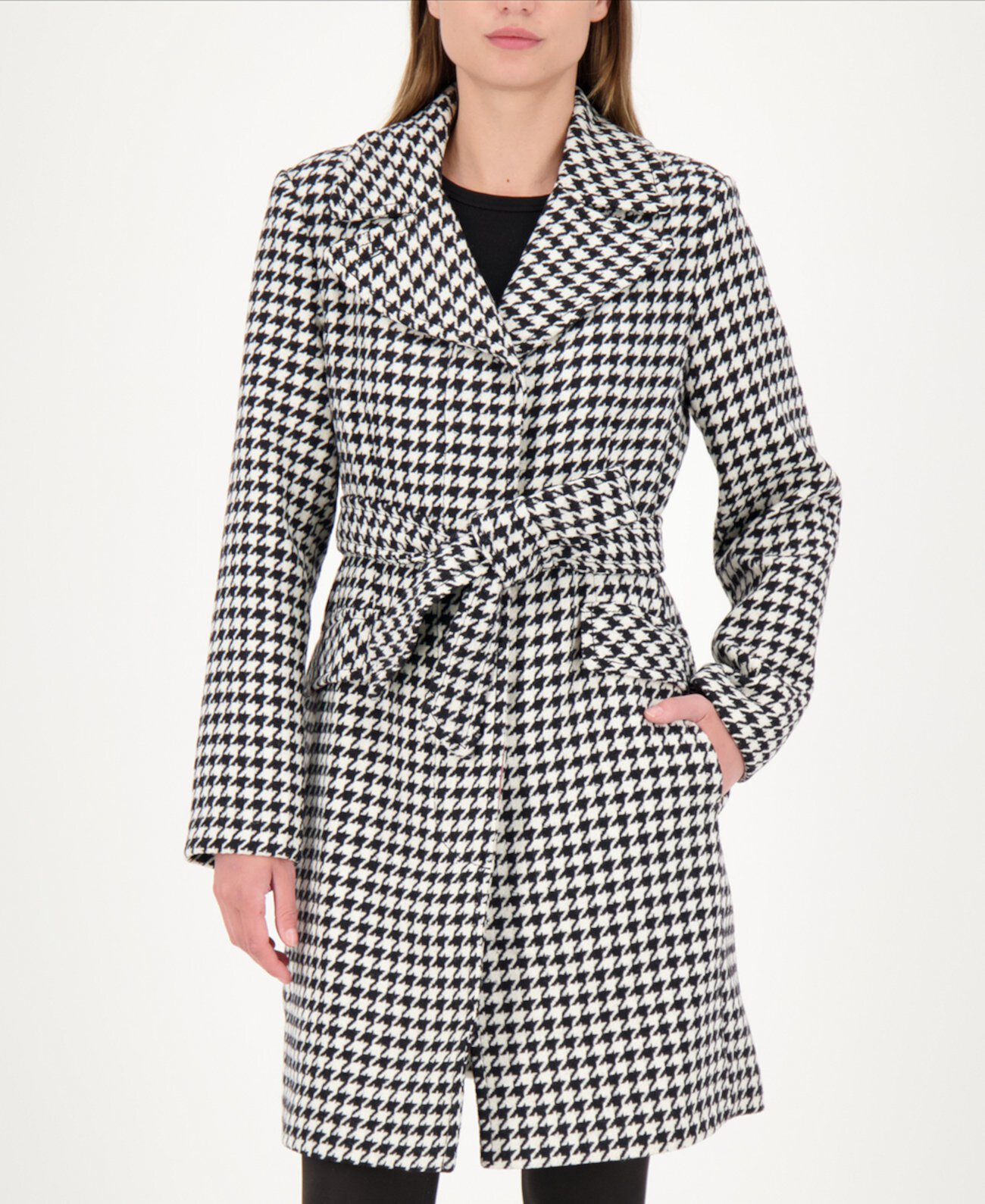 Пальто в клетку с запахом и поясом, созданное для Macy's Kate Spade New York