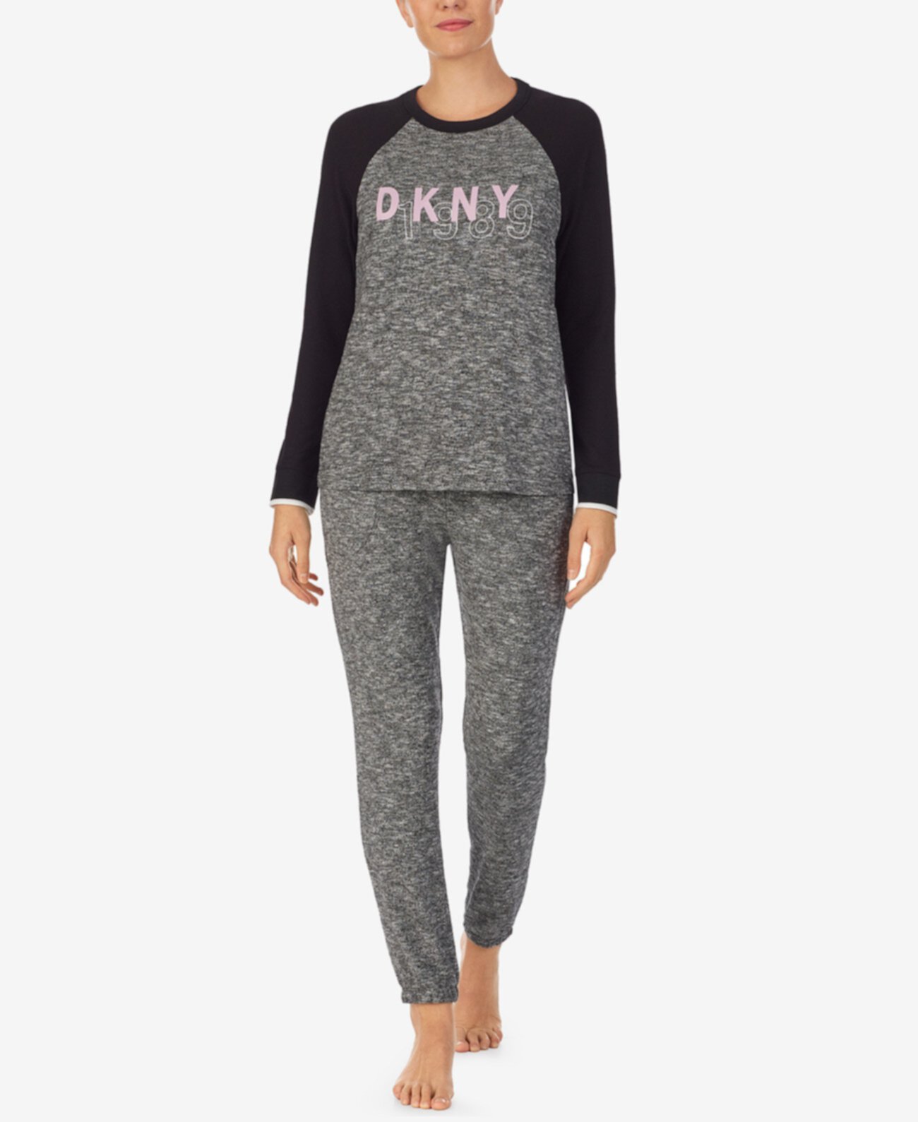 Пижамный комплект из 2 предметов с длинным рукавом и логотипом DKNY