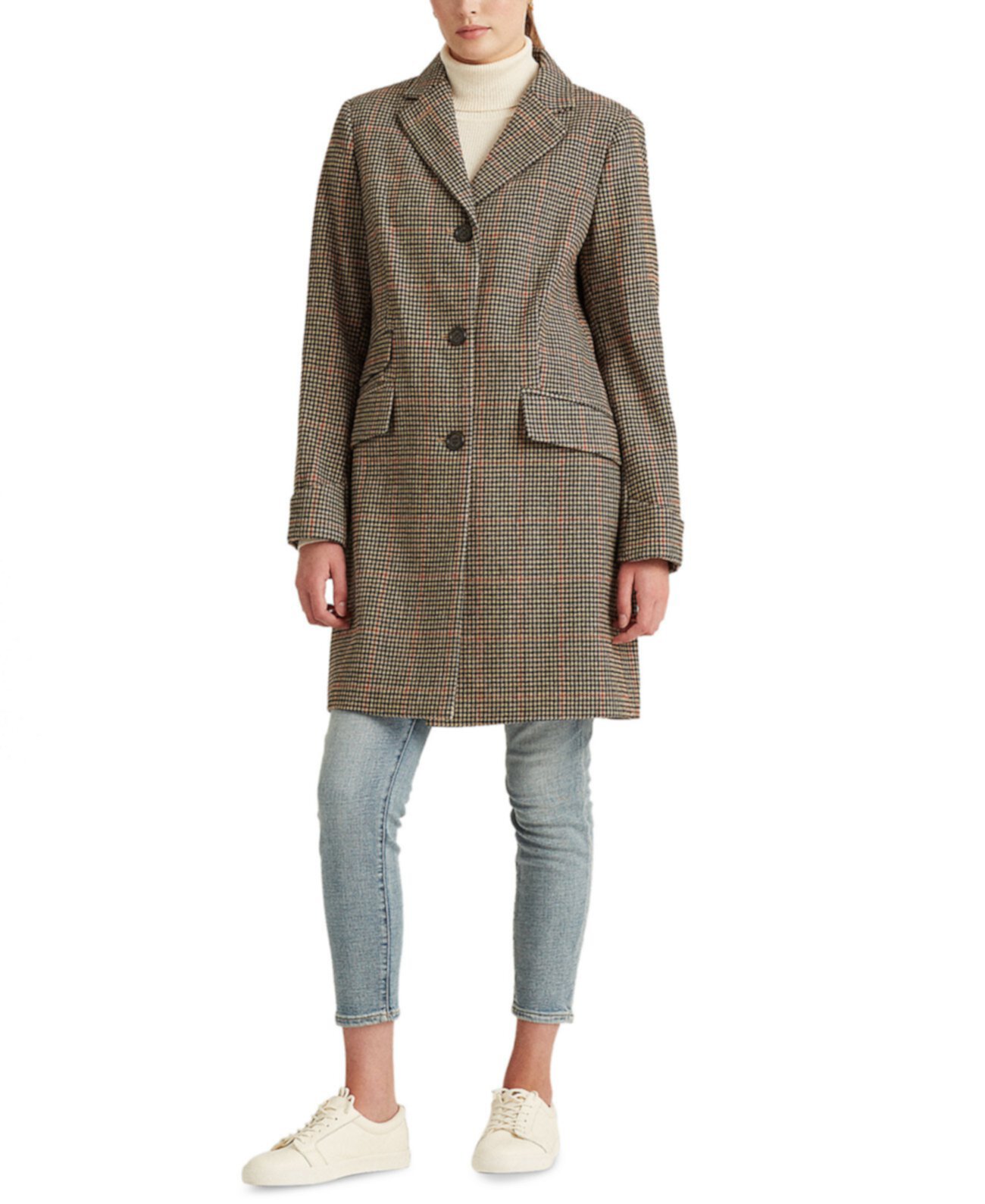 Однобортное пальто Walker с узором «гусиные лапки», созданное для Macy's Ralph Lauren