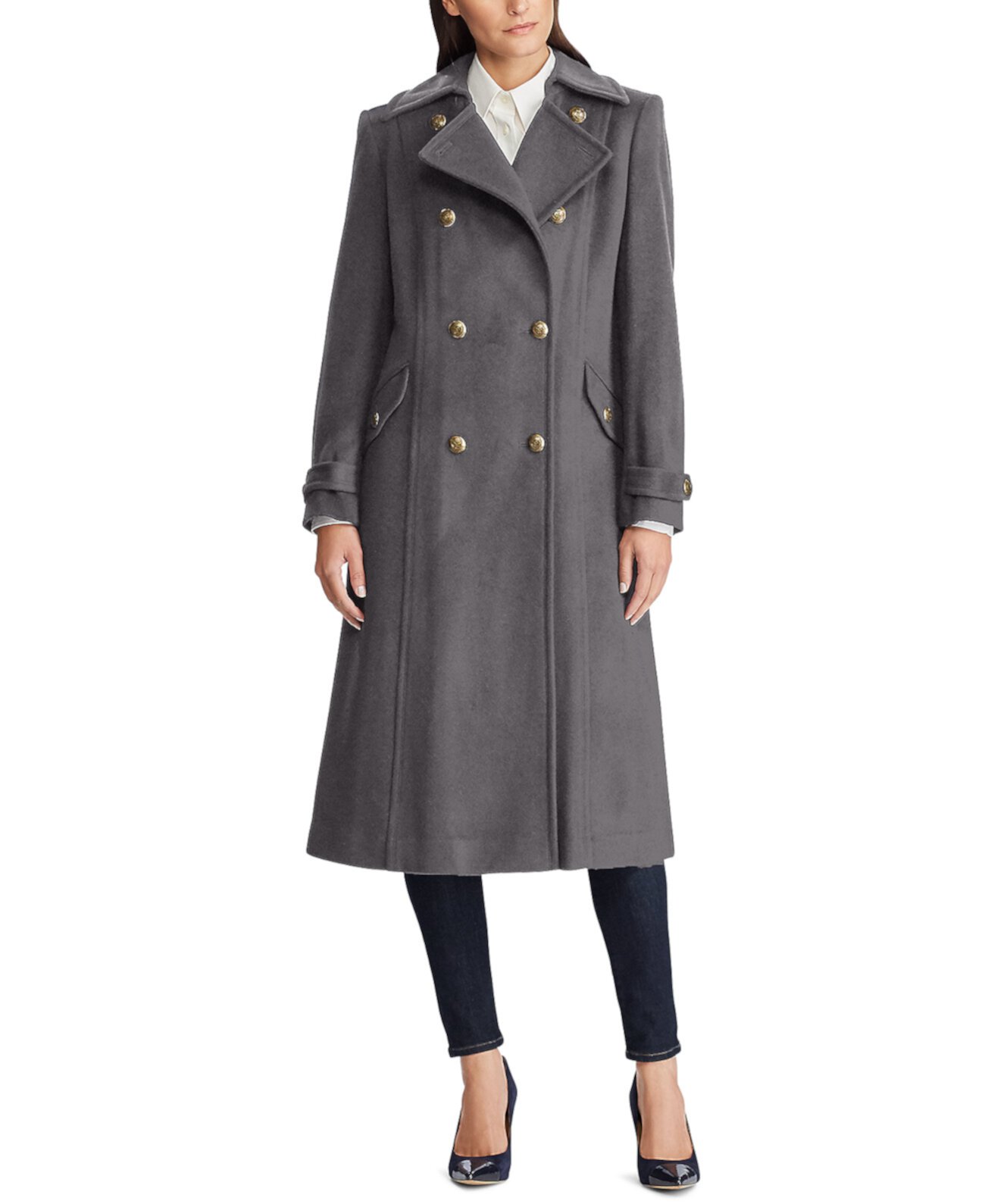 Двубортное пальто из смесовой шерсти Ralph Lauren