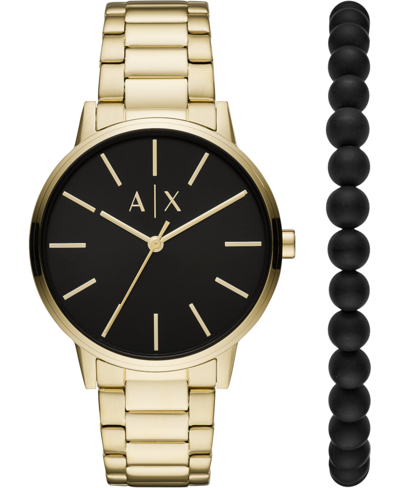 Мужские часы Cayde с золотым браслетом из нержавеющей стали, 42 мм, подарочный набор Armani