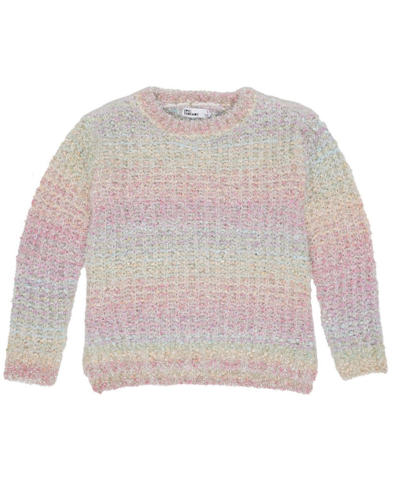 Вязаный свитер с радужными блестками для маленьких девочек Epic Threads