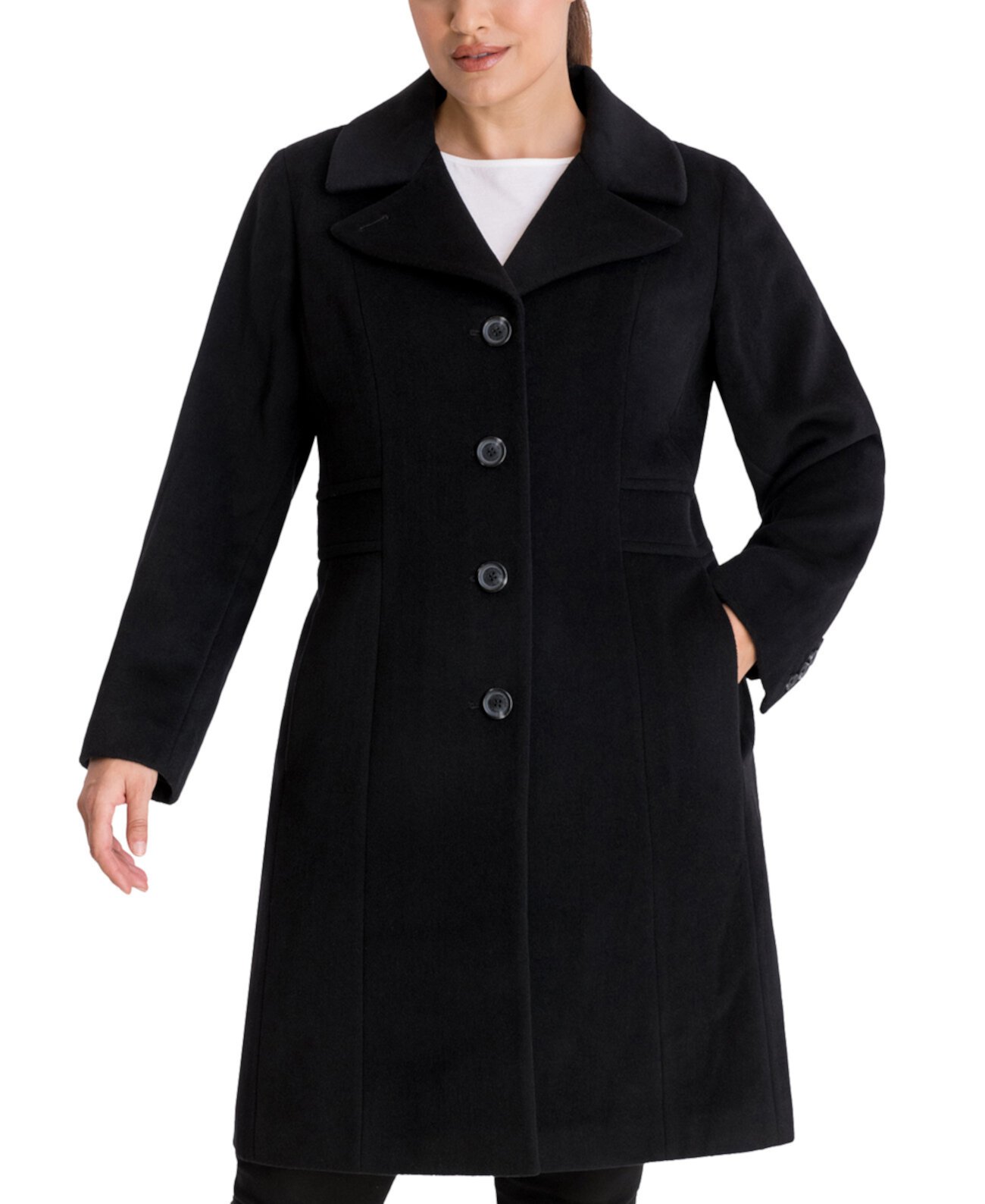 Однобортное пальто Walker больших размеров, созданное для Macy's Anne Klein