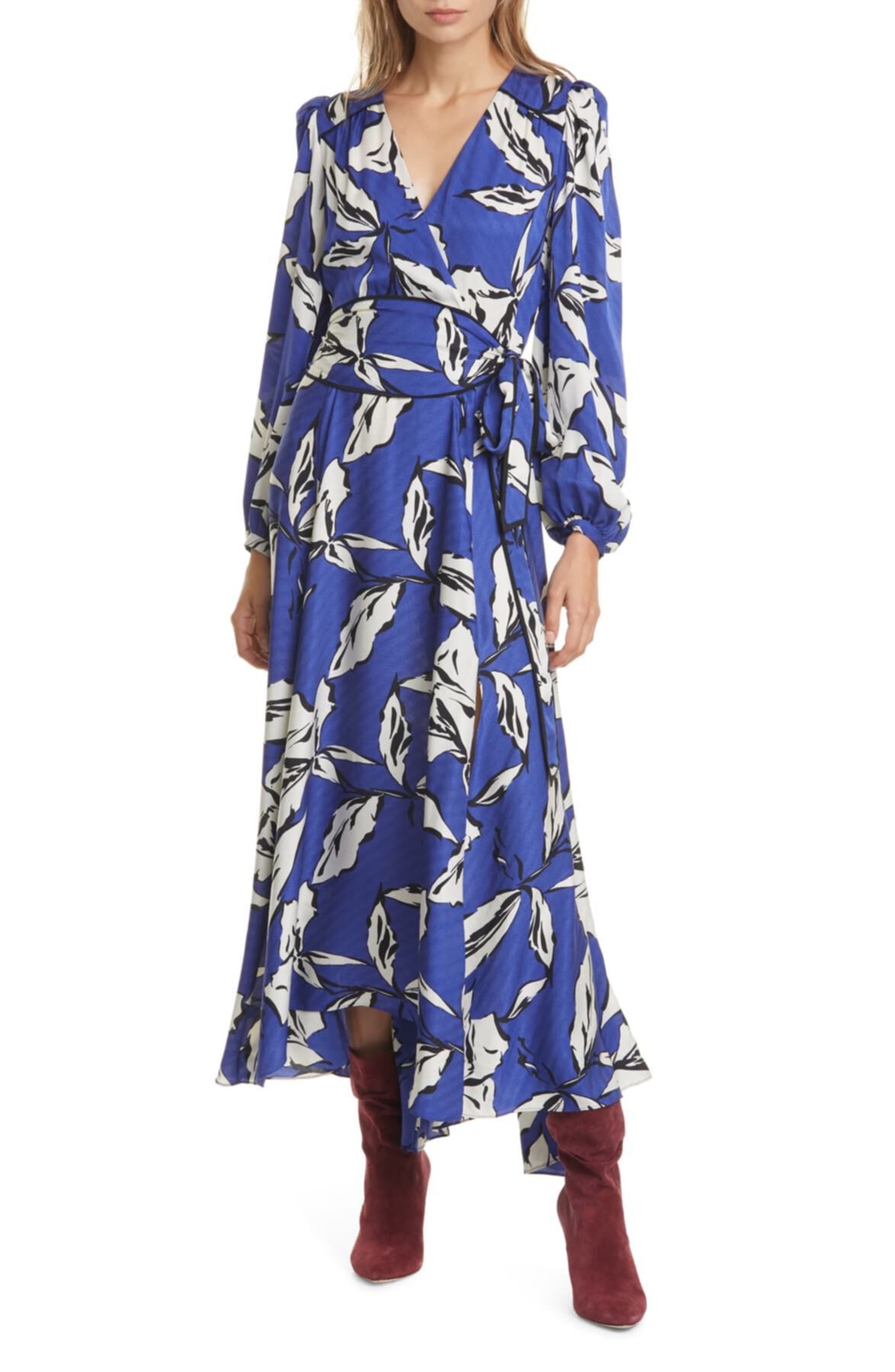 Шелковое макси-платье с цветочным принтом Mclean VERONICA BEARD