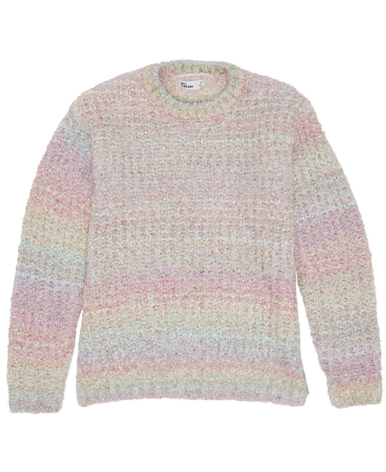 Полосатый свитер с завязками для больших девочек Epic Threads