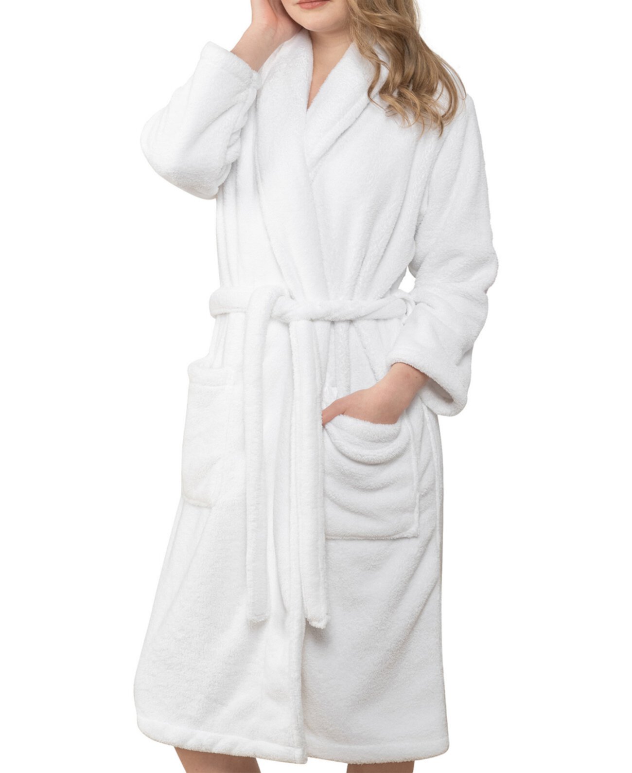 Мужской и женский роскошный спа-отель с теплым воротником-шалью Мягкий плюшевый флисовый банный халат American Soft Linen