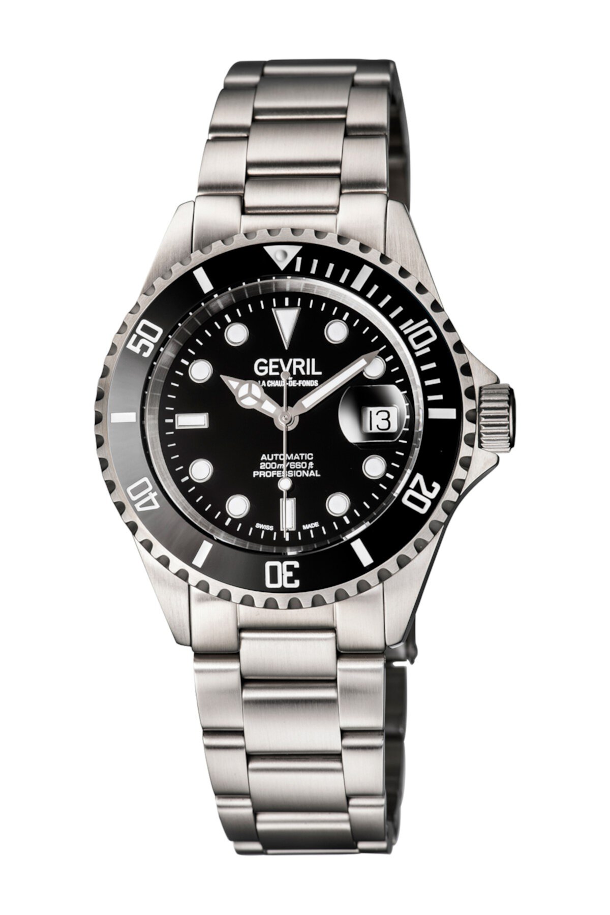 Мужские часы Wall Street Swiss с автоматическим браслетом, 43 мм Gevril